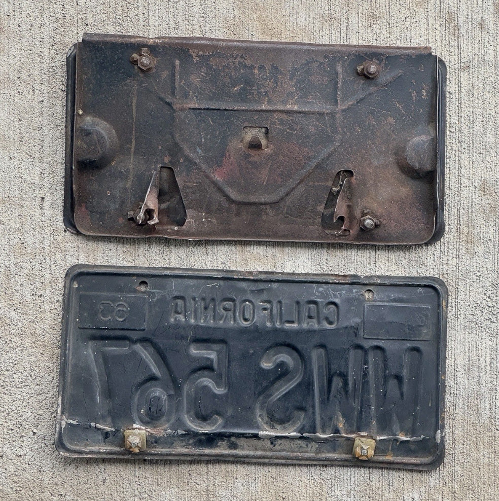 1963 2010 California License Plate Pair Auto Tag DMV Clear Number WWS 567