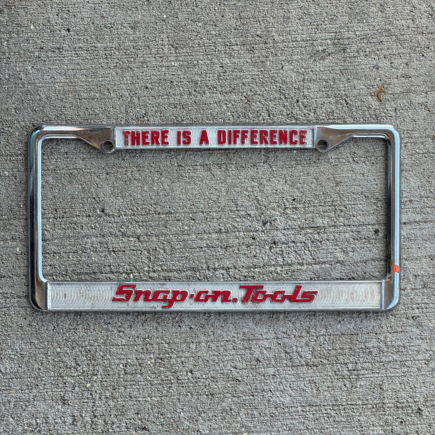 Photo of a 19 License Plate Frame Auto Tag Garage Decor Vintage There's A Difference Snap On Tools