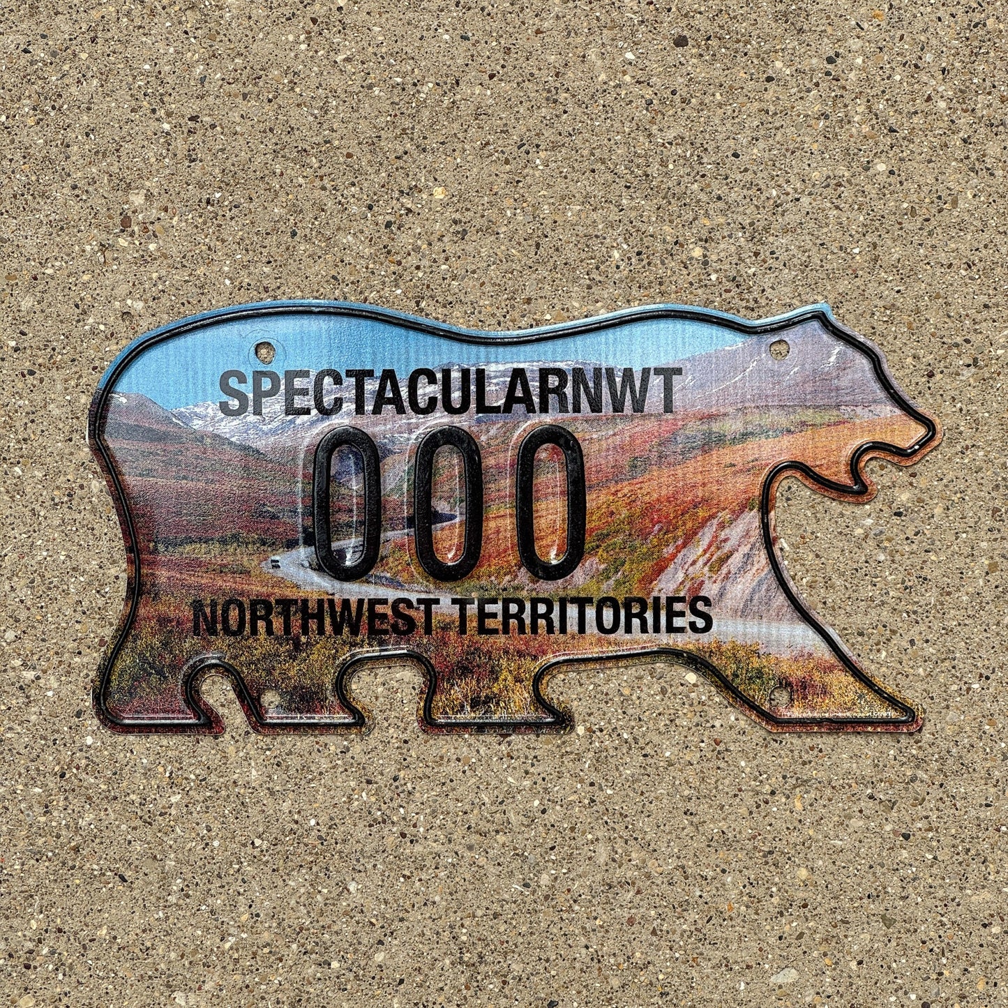 Photo of a 19 Northwest Territories Sample License Plate Auto Tag Garage Decor Vintage Souvenir "Prototype" 000