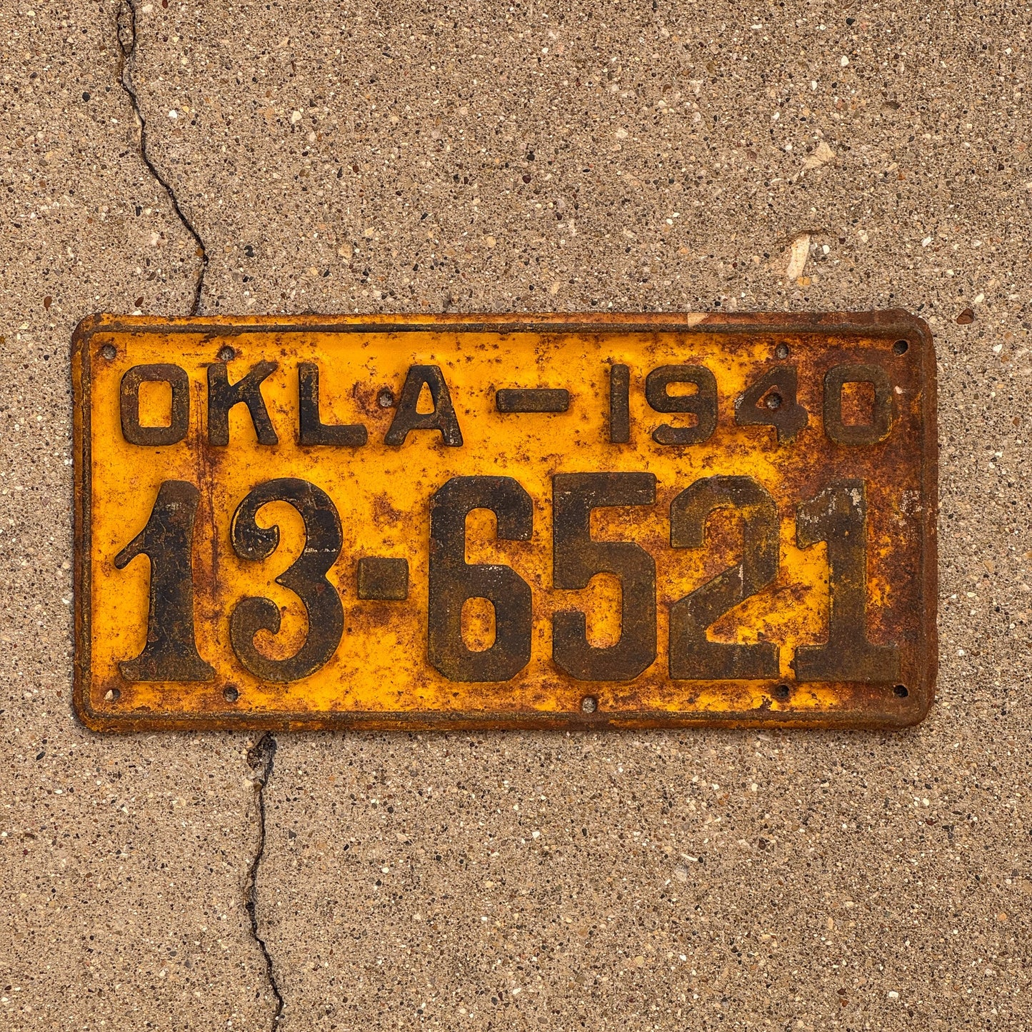 Photo of a 19 Oklahoma License Plate Auto Tag Garage Decor Vintage 13 6521
