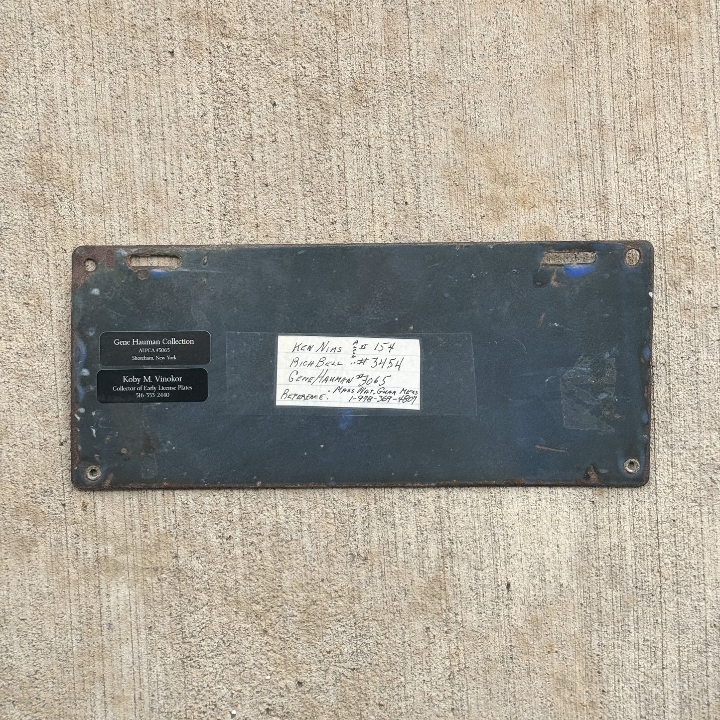 1910 Era Massachusetts State Guard Porcelain License Plate High Quality Only Example Known MSG 2