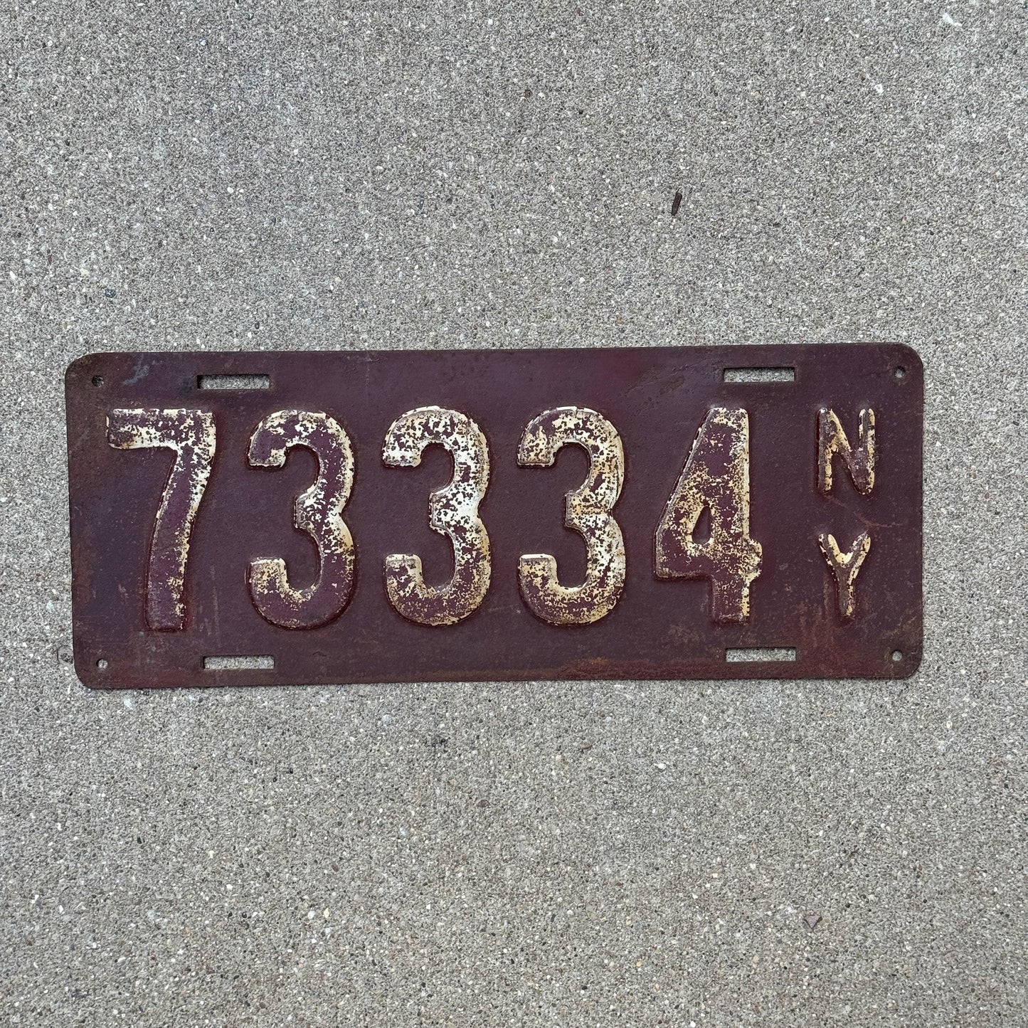 Photo of a 1911 New York License Plate Auto Tag Garage Decor Vintage 73334