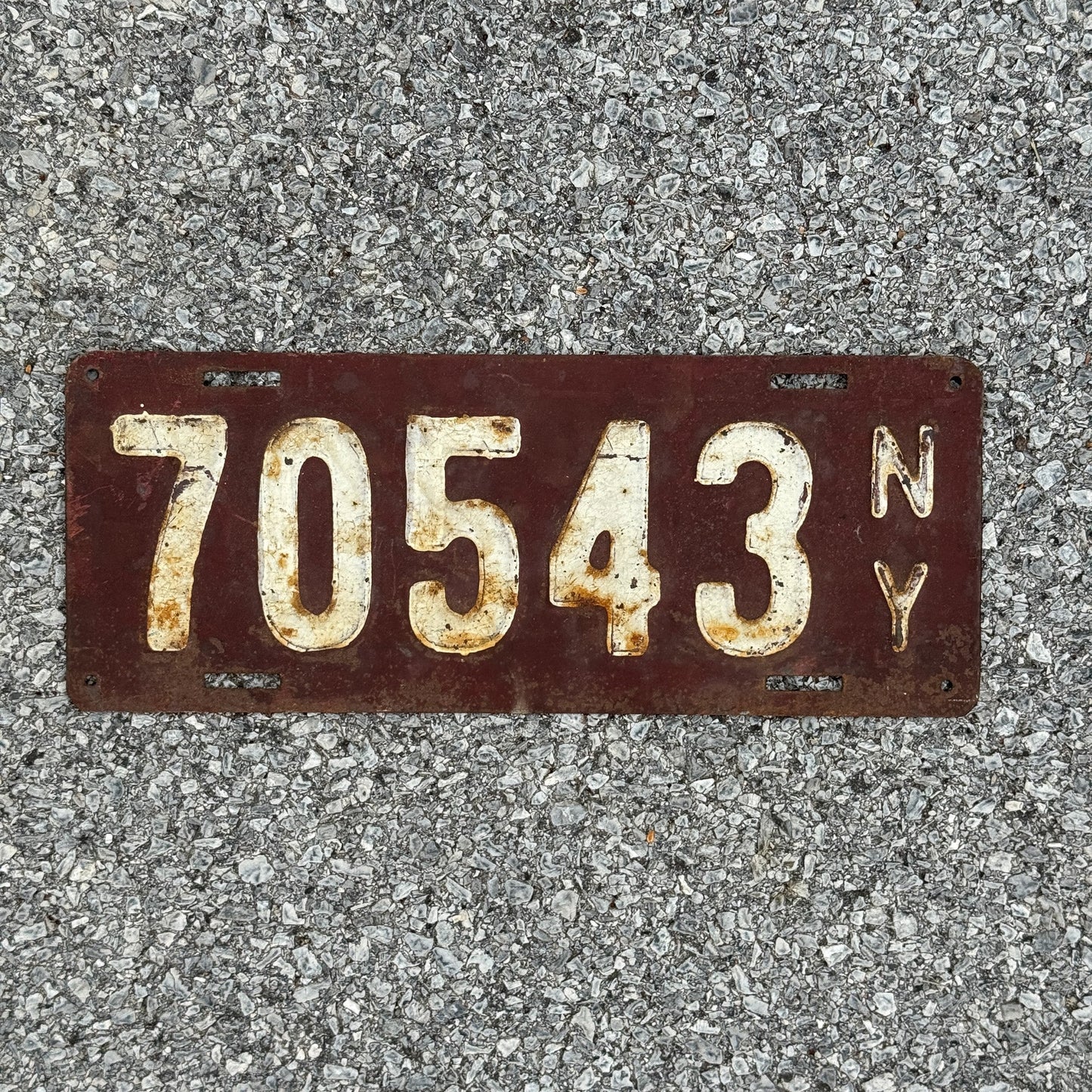 Photo of a 1911 New York License Plate Auto Tag Garage Decor Vintage Second Issue 70543