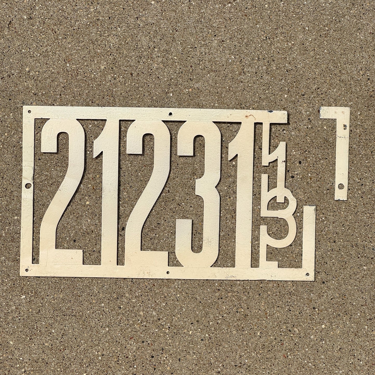 Photo of a 1913 Illinois License Plate Auto Tag Garage Decor Vintage Stencil Front 21231