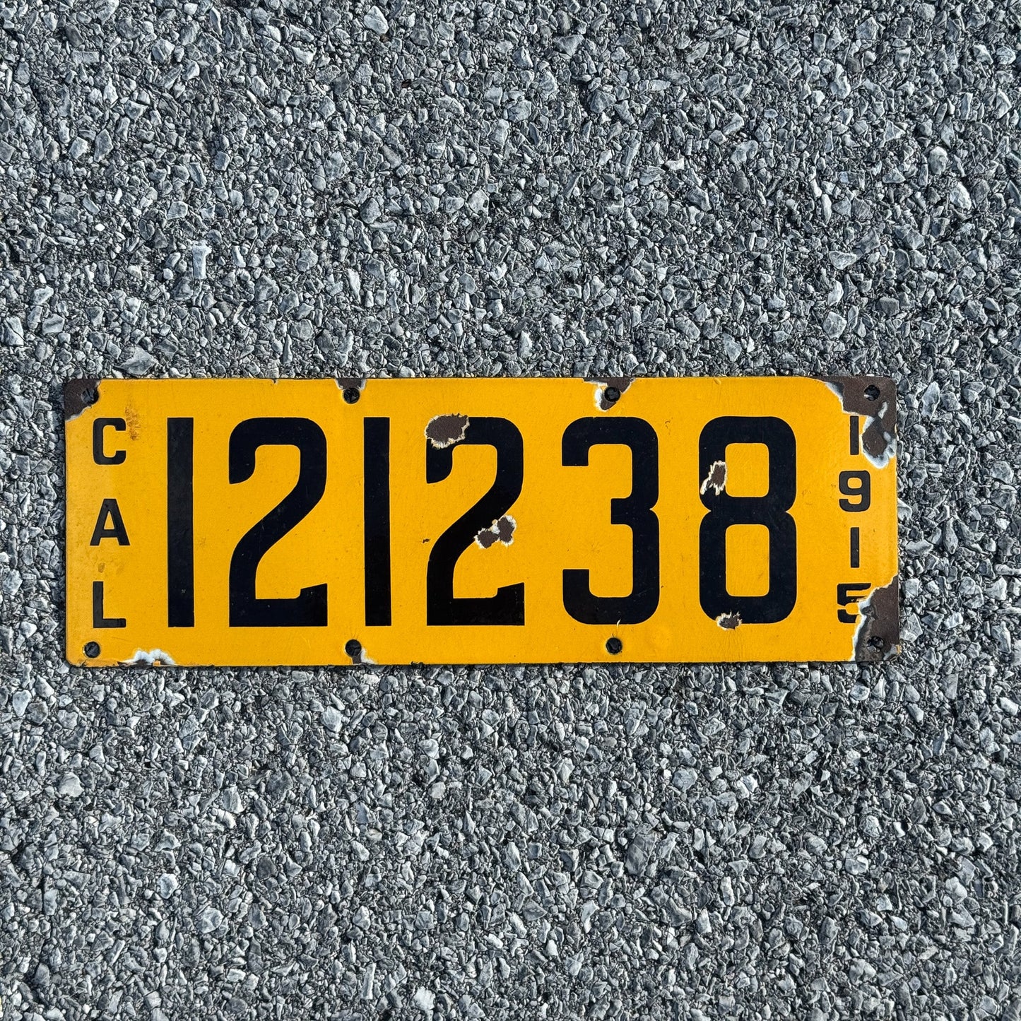 Photo of a 1915 California License Plate Auto Tag Garage Decor Vintage Second Issue 121238