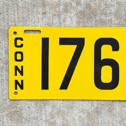 Photo of a 1915 Connecticut Porcelain Commercial License Plate Auto Tag Garage Decor Vintage High Quality Four Digit 1762 with original patina