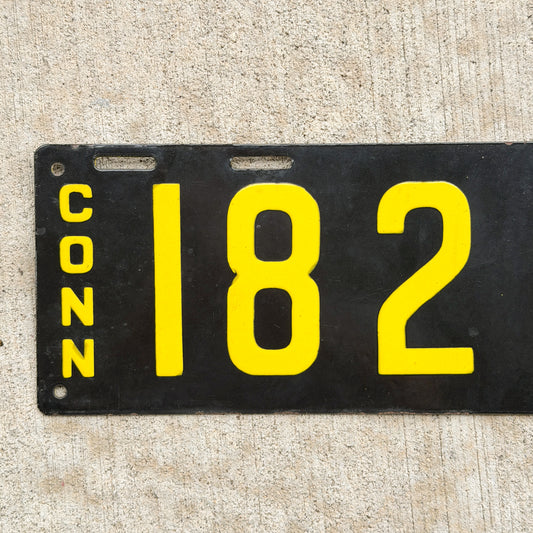 Photo of a 1915 Connecticut Porcelain License Plate Auto Tag Garage Decor Vintage High Quality 18219 with original patina