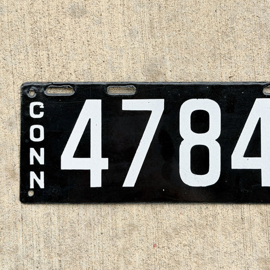 Photo of a 1916 Connecticut Porcelain License Plate Auto Tag Garage Decor Vintage High Quality 47840 with original patina