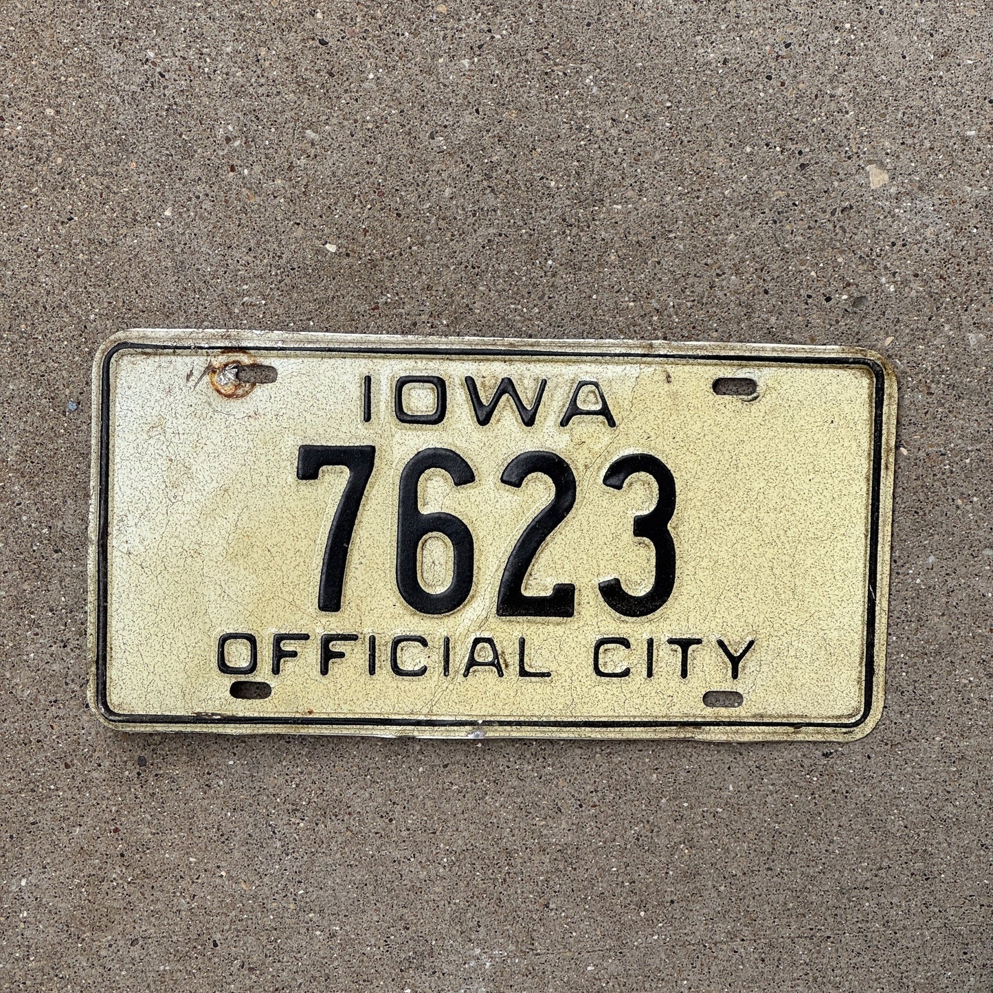 Photo of a 191957 Iowa Official License Plate Auto Tag Garage Decor Vintage 7623