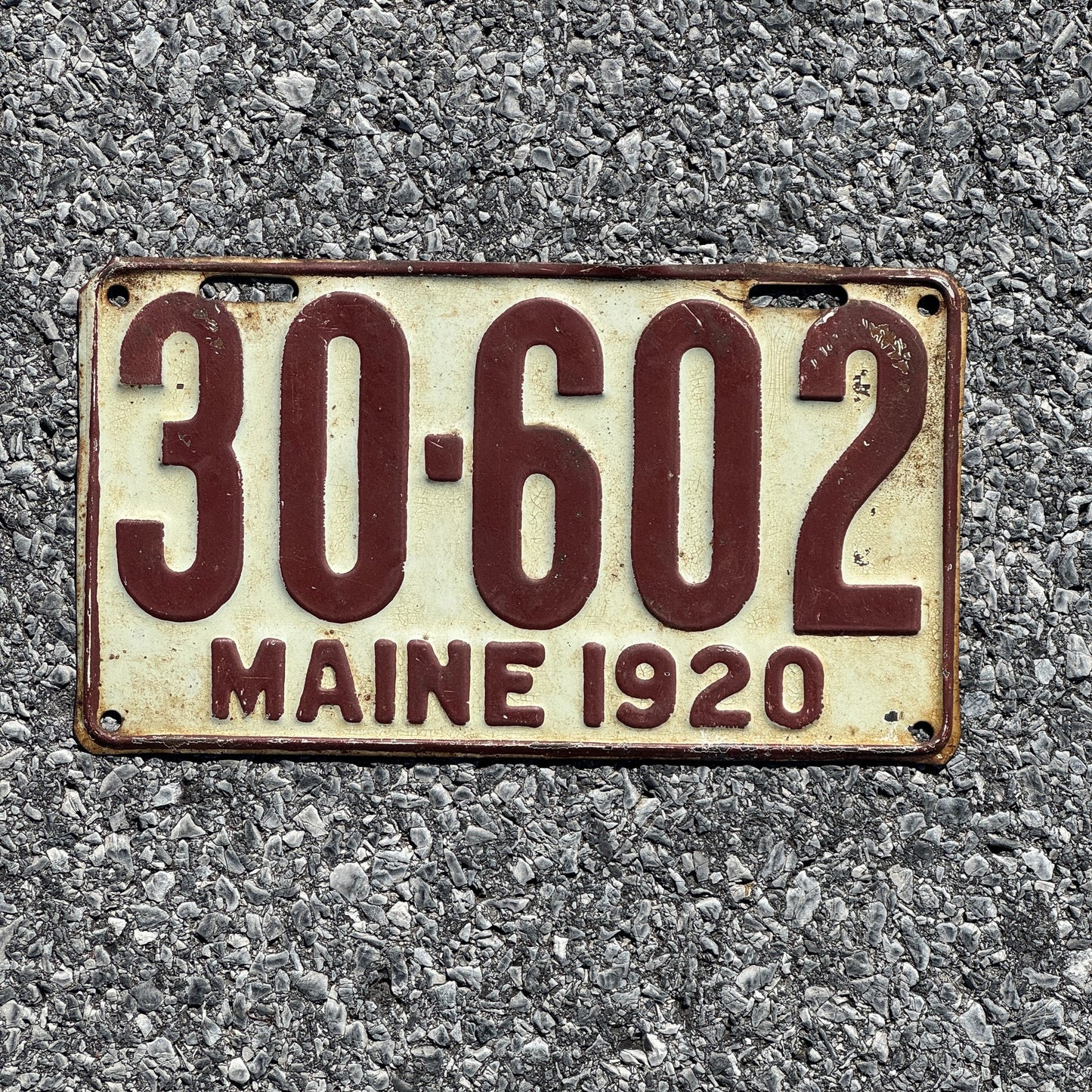 Photo of a 1920 Maine License Plate Auto Tag Garage Decor Vintage 30 602