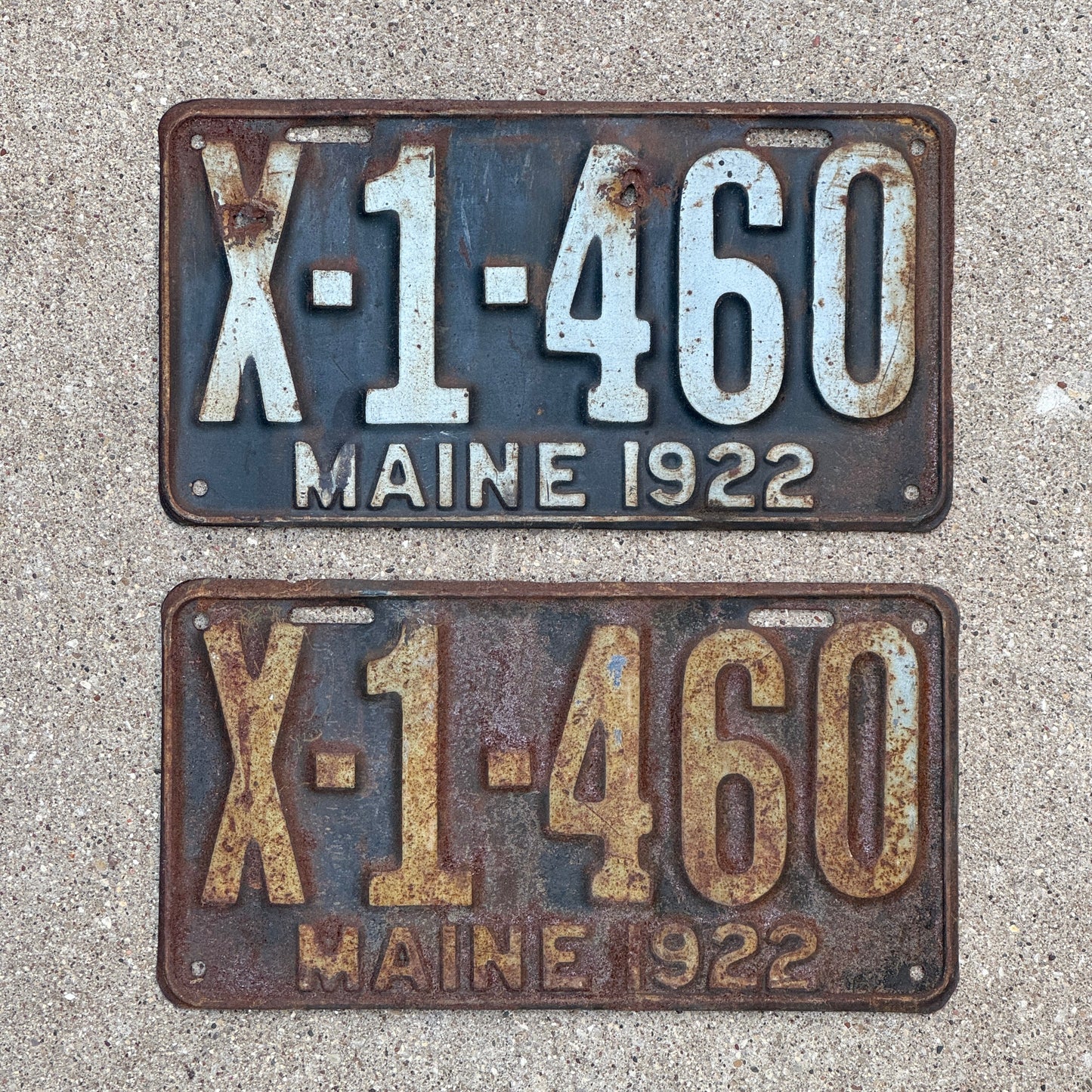Photo of a 1922 Maine TRUCK License Plate Pair Auto Tag Garage Decor Vintage X 1460