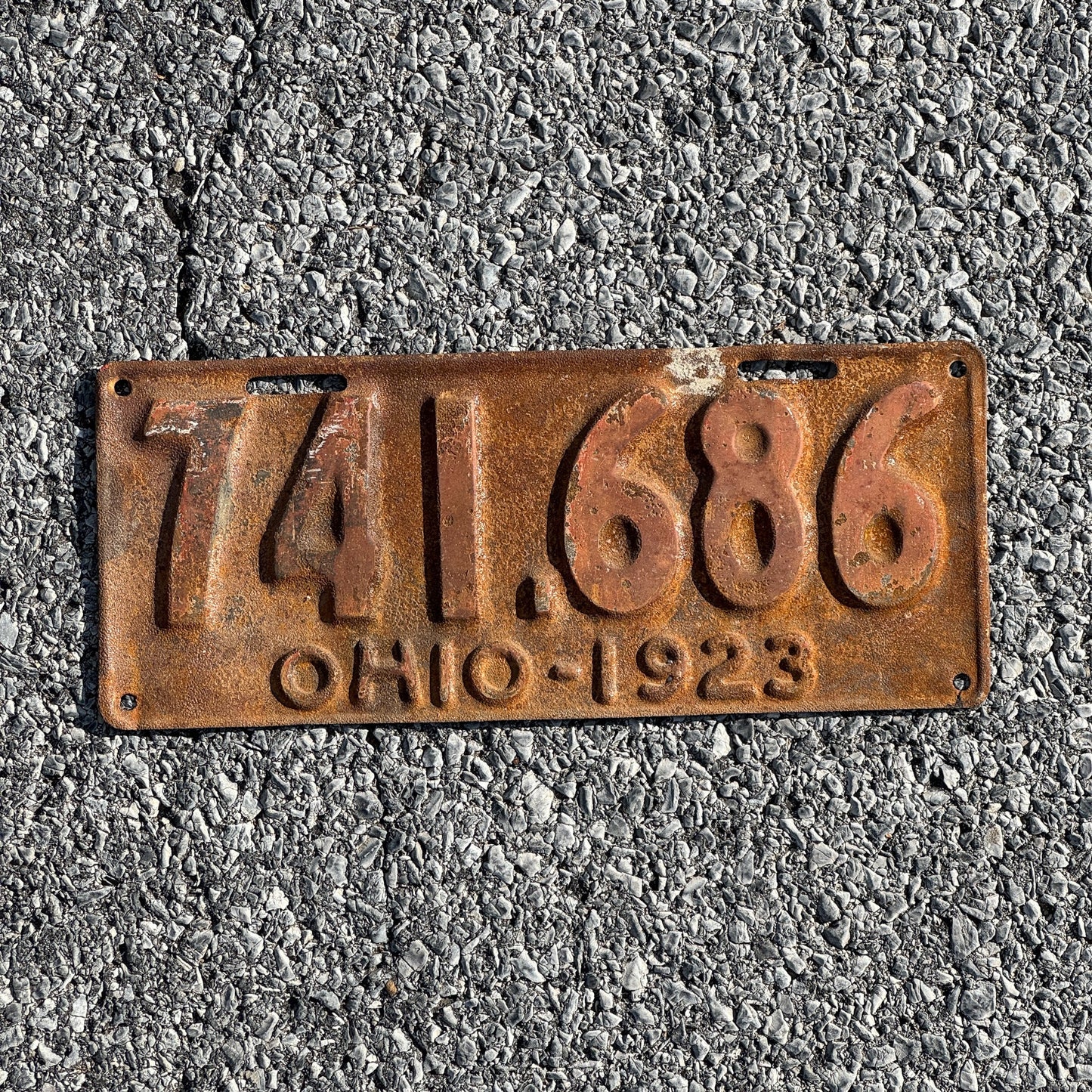 Photo of a 1923 Ohio License Plate Auto Tag Garage Decor Vintage 741686