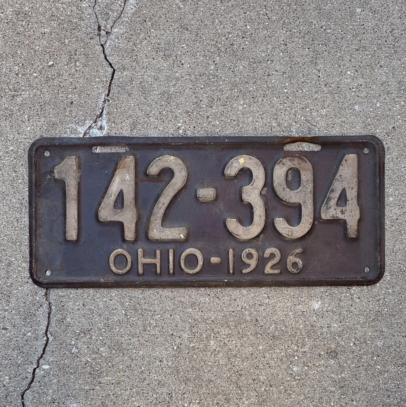 Photo of a 1926 Ohio License Plate Auto Tag Garage Decor Vintage 142 394