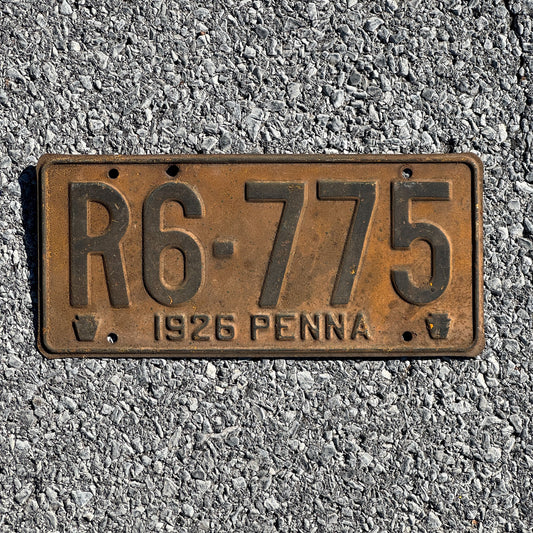 Photo of a 1926 Pennsylvania Truck License Plate Auto Tag Garage Decor Vintage R 6775
