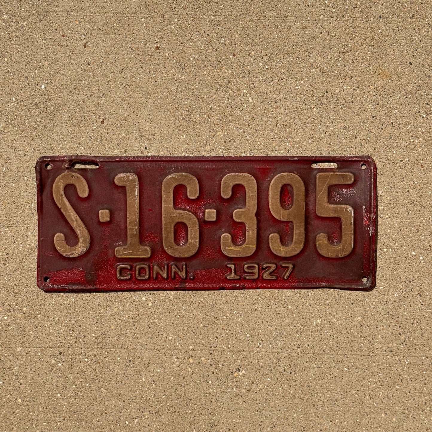 Photo of a 1927 Connecticut License Plate Auto Tag Garage Decor Vintage S 16 395