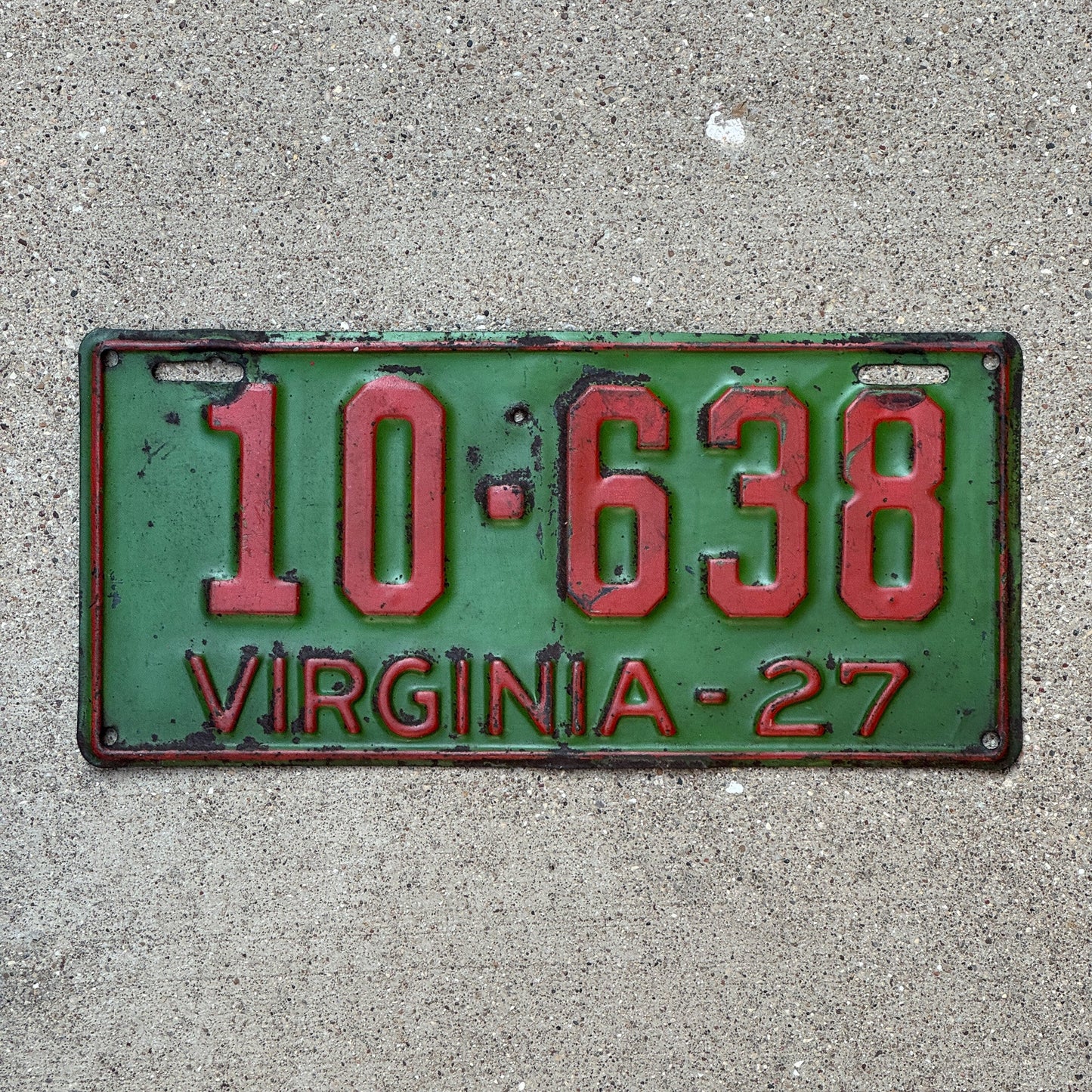 Photo of a 1927 Virginia License Plate Auto Tag Garage Decor Vintage 10 638