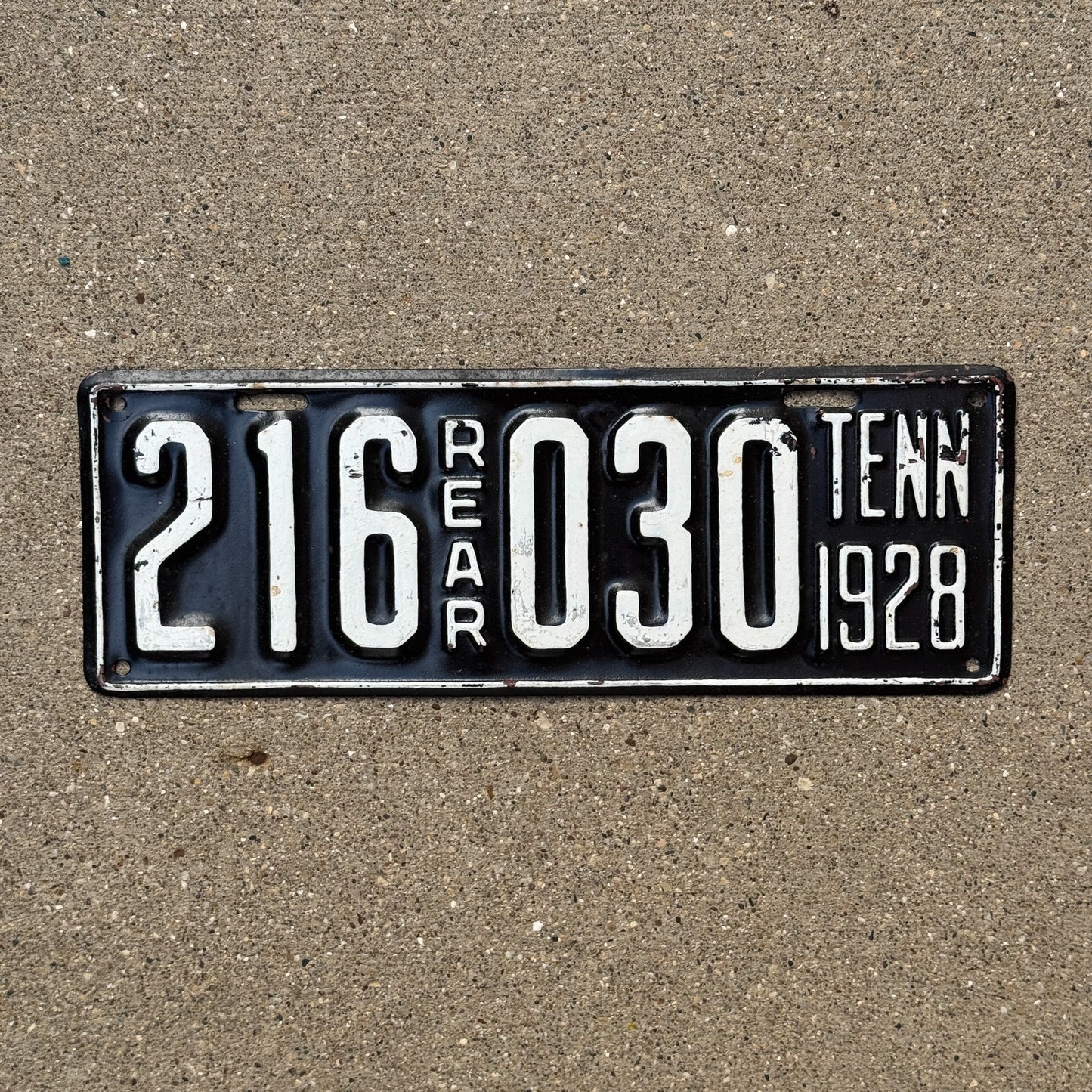 Photo of a 1928 Tennessee License Plate Auto Tag Garage Decor Vintage Rear 216030