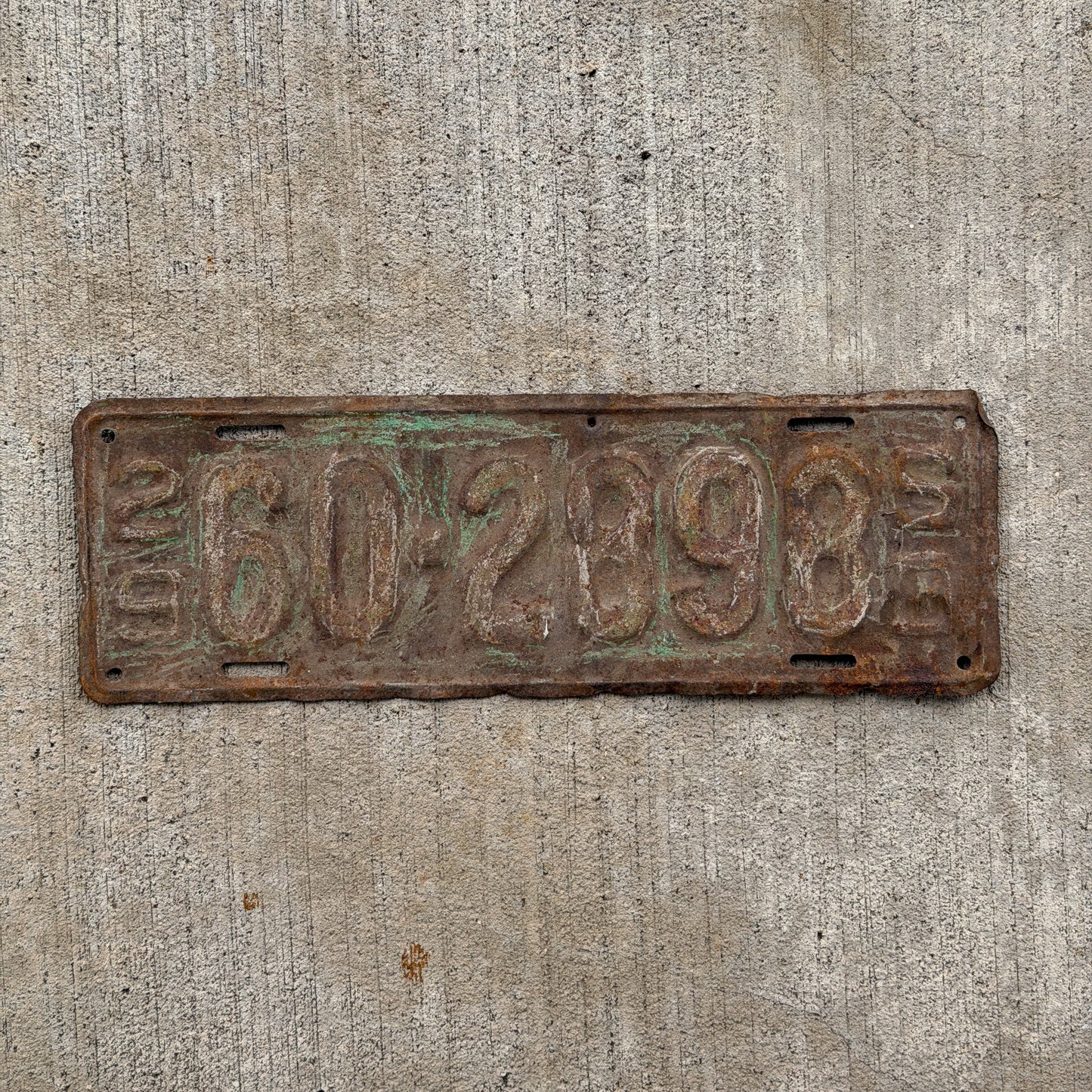 Photo of a 1929 South Dakota License Plate Auto Tag Garage Decor Vintage Ford Model A Year 60 2898 with original patina