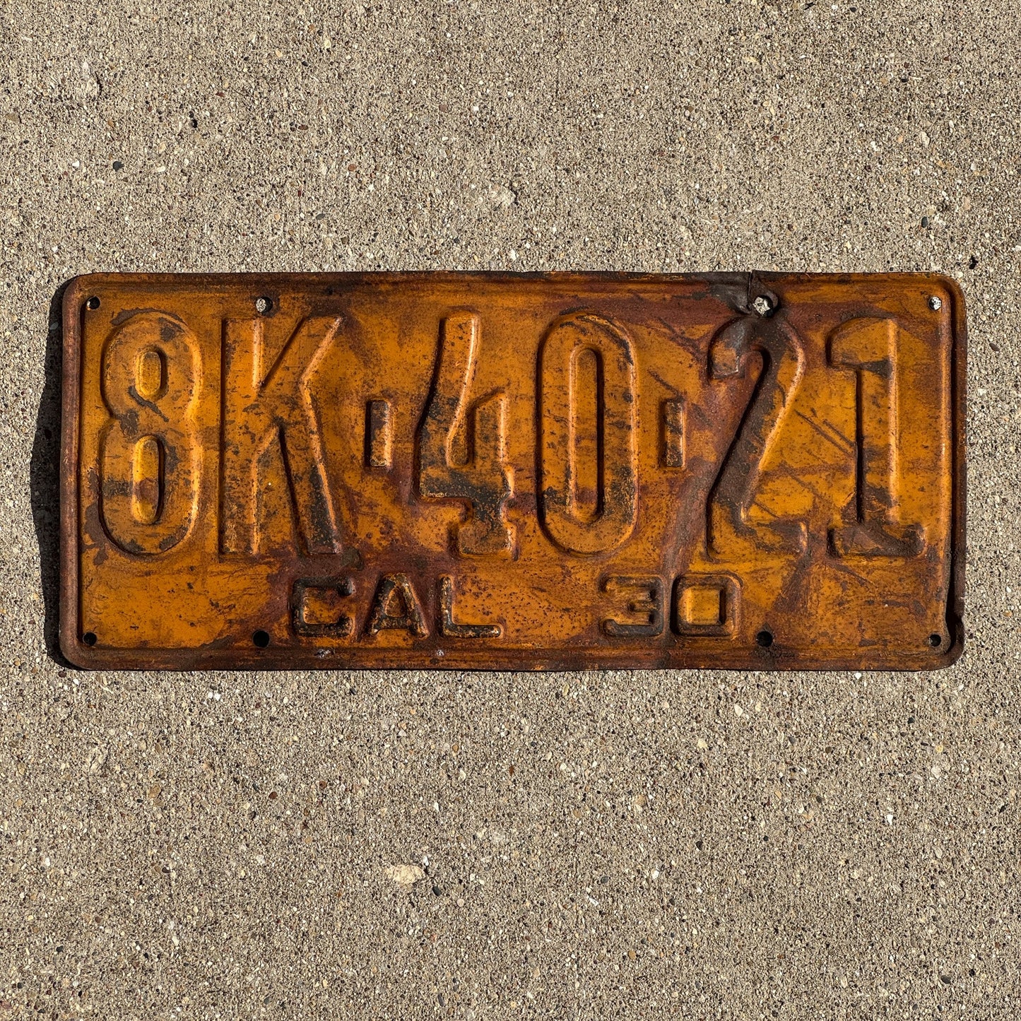 Photo of a 1930 California License Plate Auto Tag Garage Decor Vintage 8K 4021