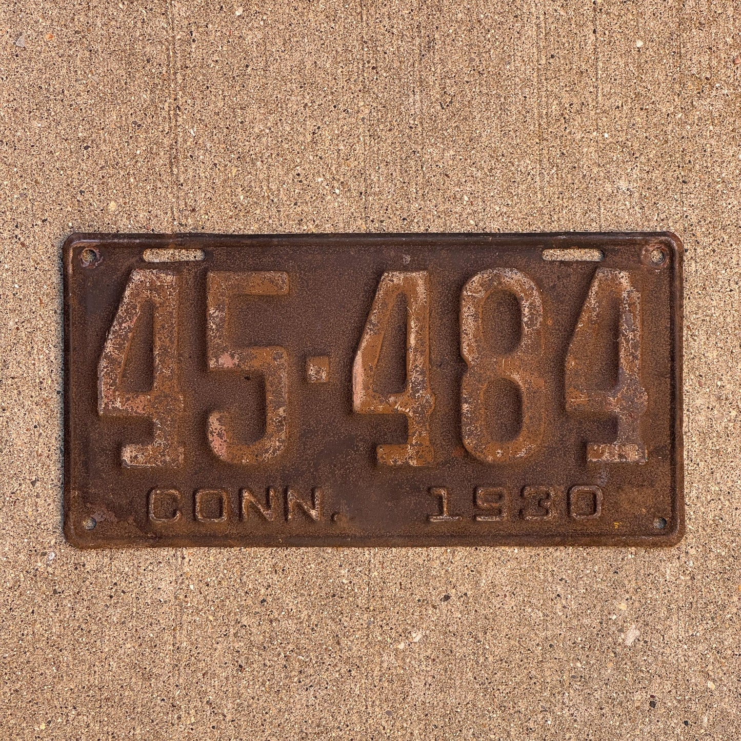 Photo of a 1930 Connecticut License Plate Auto Tag Garage Decor Vintage 45 484