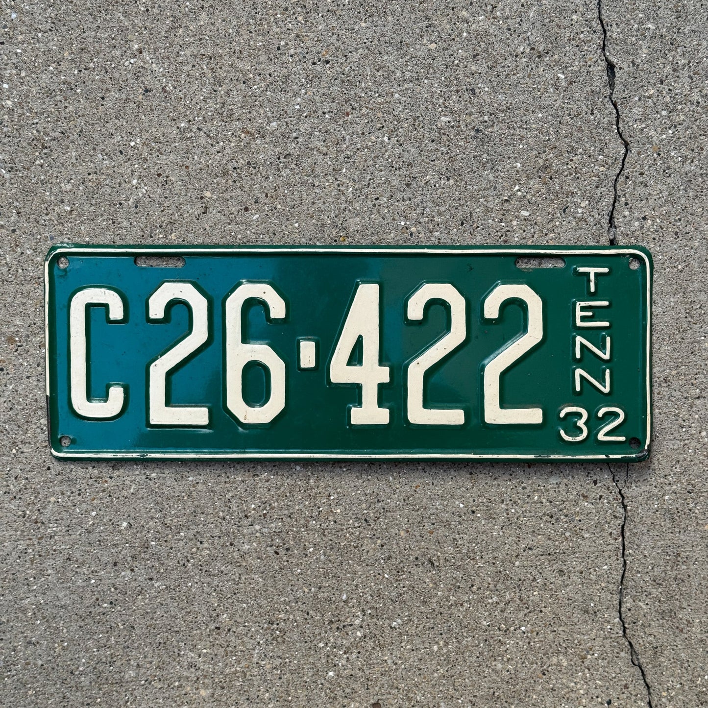 Photo of a 1932 Tennessee Truck License Plate Auto Tag Garage Decor Vintage C 26 422