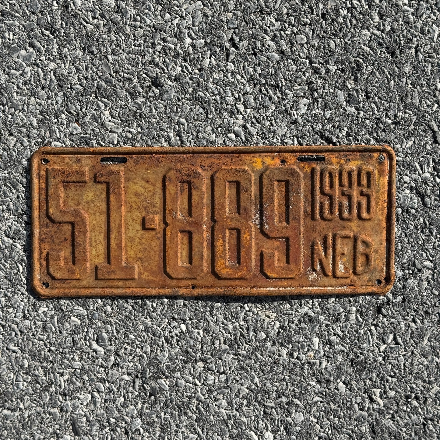 Photo of a 1933 Nebraska License Plate Auto Tag Garage Decor Vintage 51 889