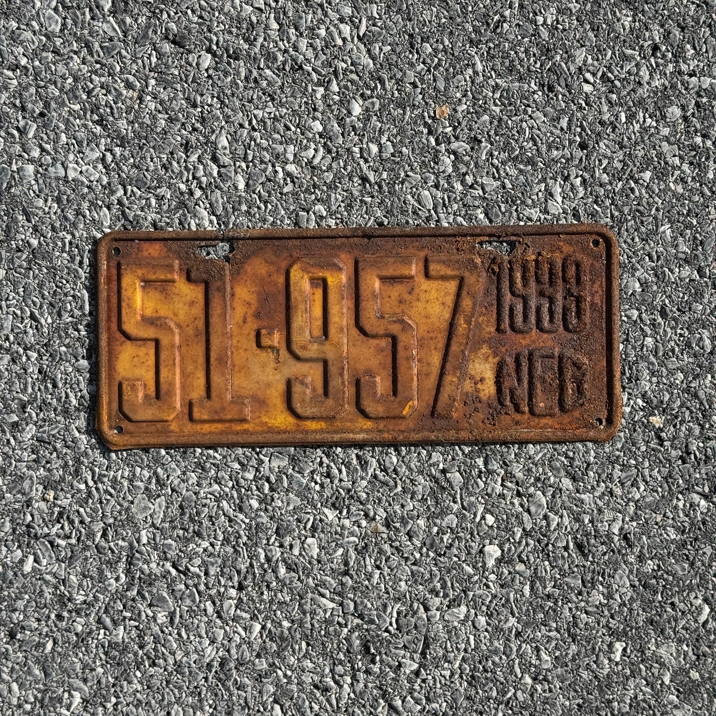 Photo of a 1933 Nebraska License Plate Auto Tag Garage Decor Vintage 51 957