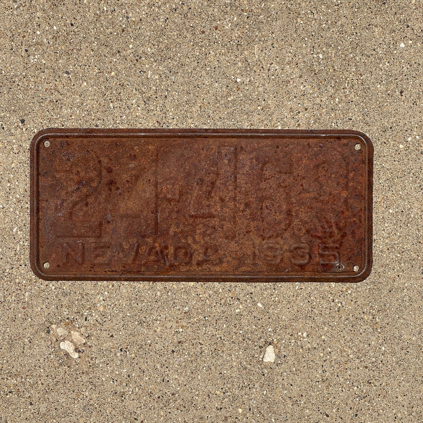 Photo of a 1935 Nevada License Plate Auto Tag Garage Decor Vintage 24 469