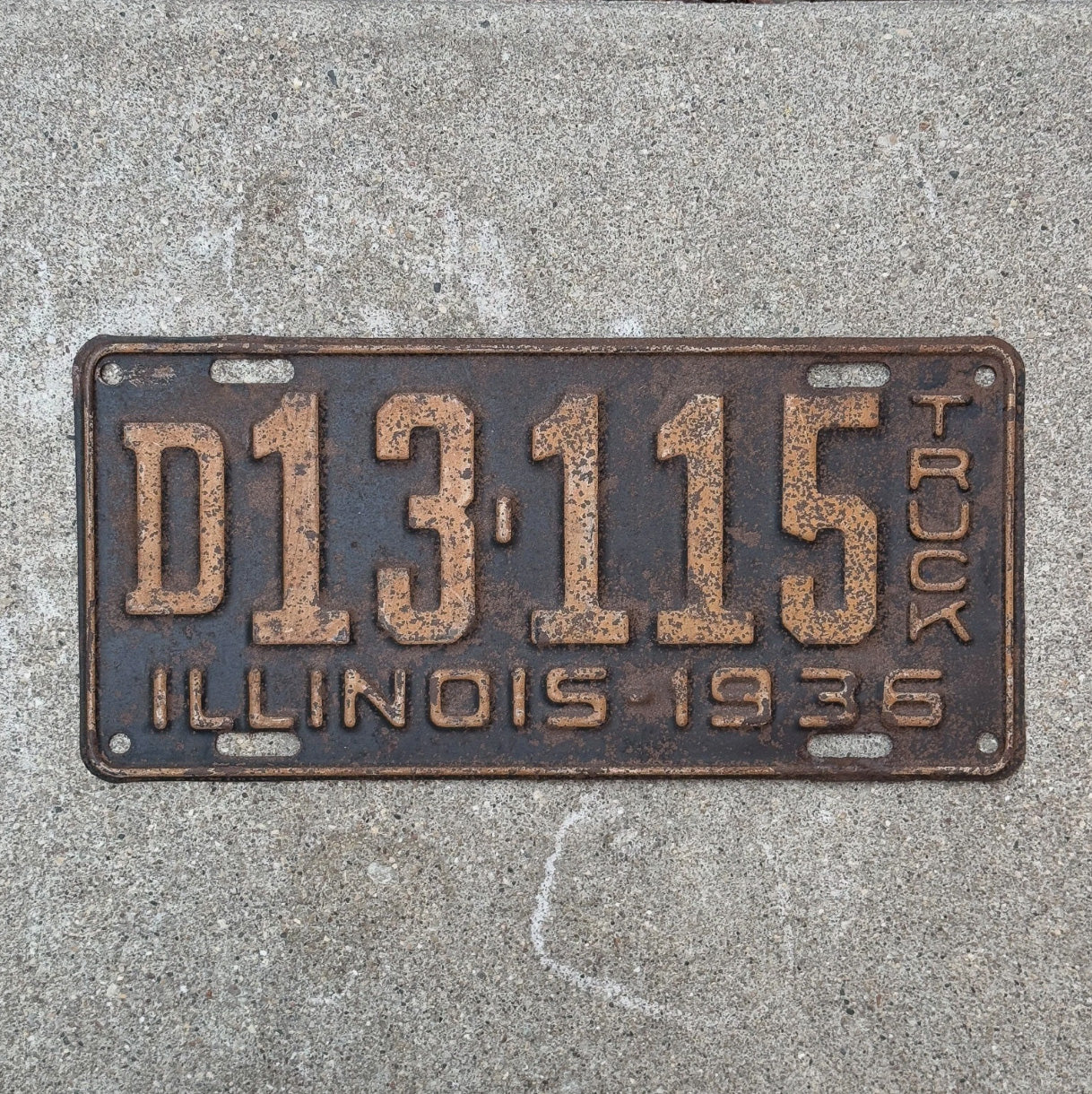 Photo of a 1936 Illinois TRUCK License Plate Auto Tag Garage Decor Vintage License Plate Auto Tag Garage Decor D 13115