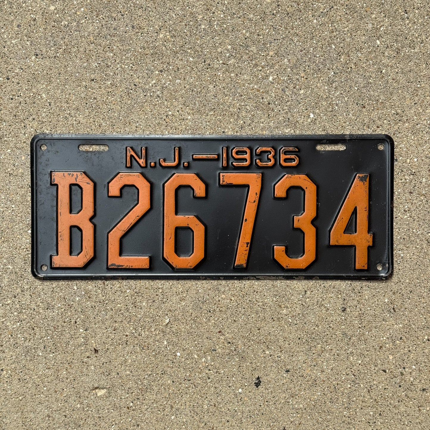 Photo of a 1936 New Jersey License Plate Auto Tag Garage Decor Vintage High Quality B 26734