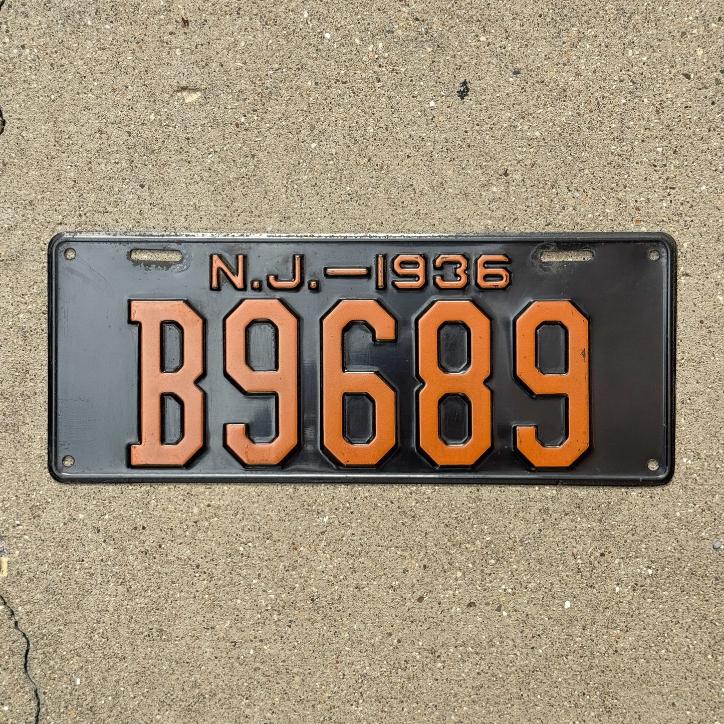 Photo of a 1936 New Jersey License Plate Auto Tag Garage Decor Vintage High Quality B 9689