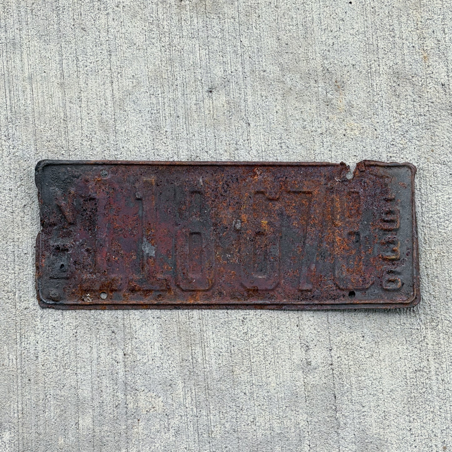 Photo of a 1936 North Dakota License Plate Auto Tag Garage Decor Vintage 118 678 with original patina