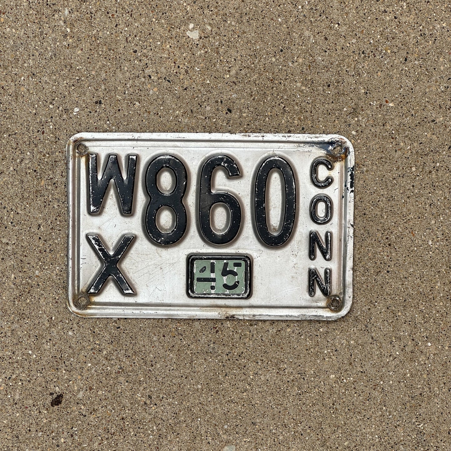 Photo of a 1937 1945 Connecticut License Plate Auto Tag Garage Decor Vintage WX 860