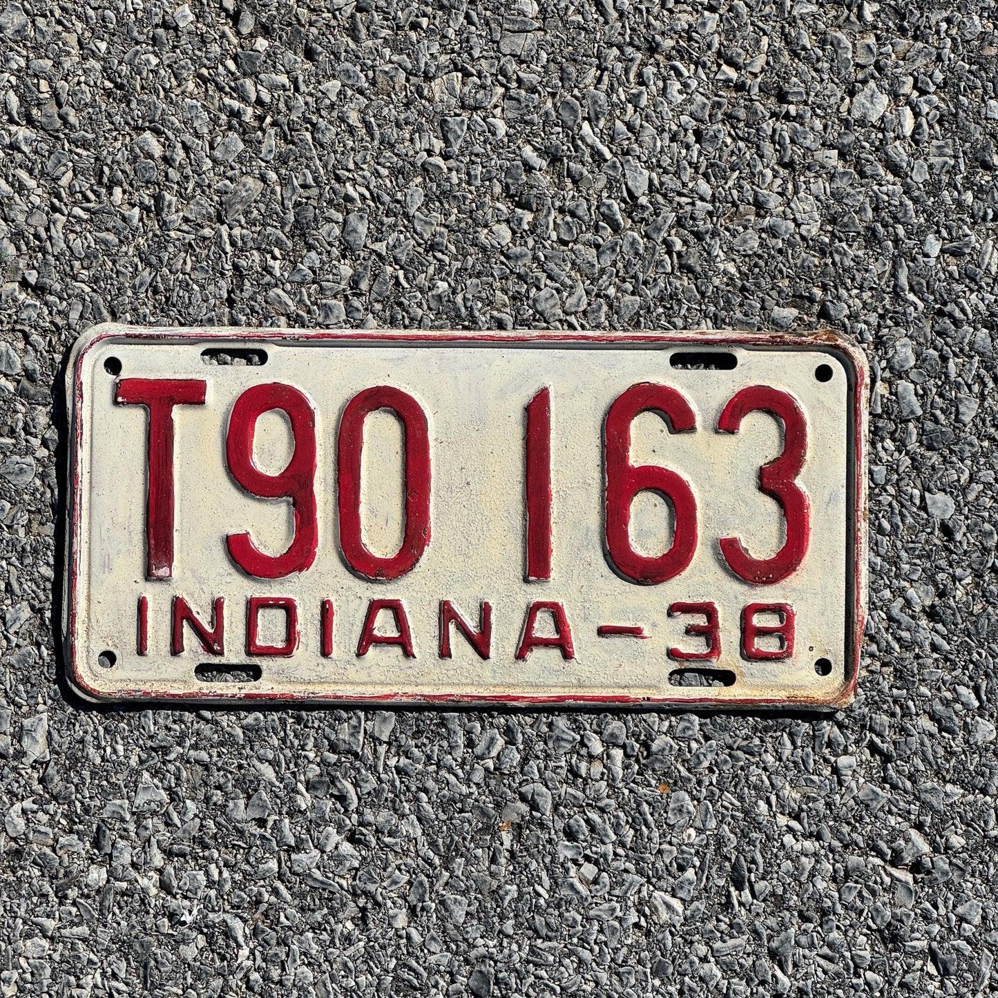 Photo of a 1938 Indiana Truck License Plate Auto Tag Garage Decor Vintage T 90163