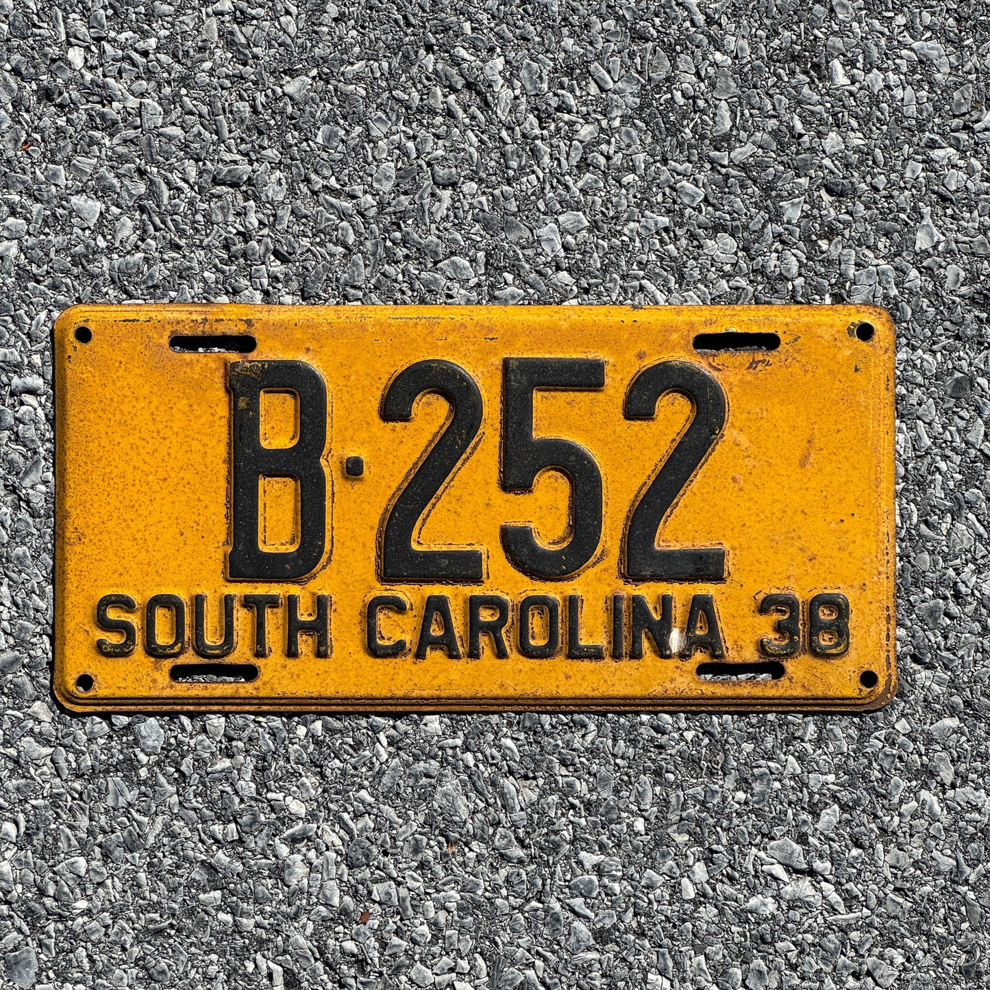 Photo of a 1938 South Carolina License Plate Auto Tag Garage Decor Vintage B 252