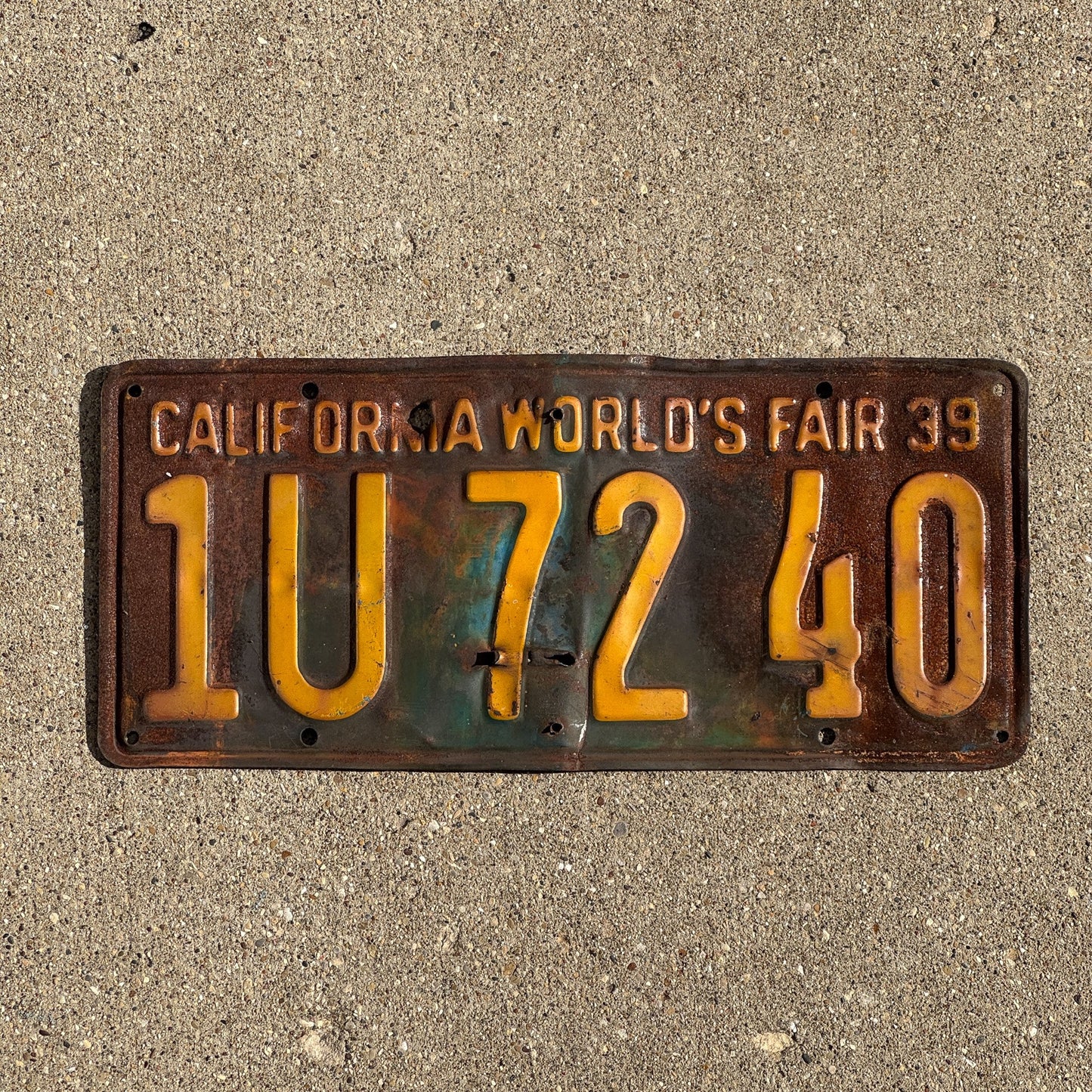 Photo of a 1939 California License Plate Auto Tag Garage Decor Vintage 1U 7240