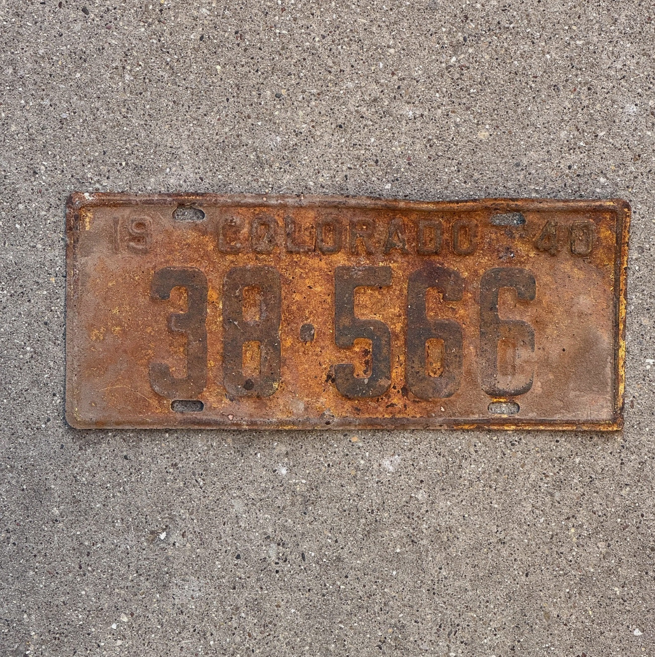 Photo of a 1940 Colorado License Plate Auto Tag Garage Decor 38566