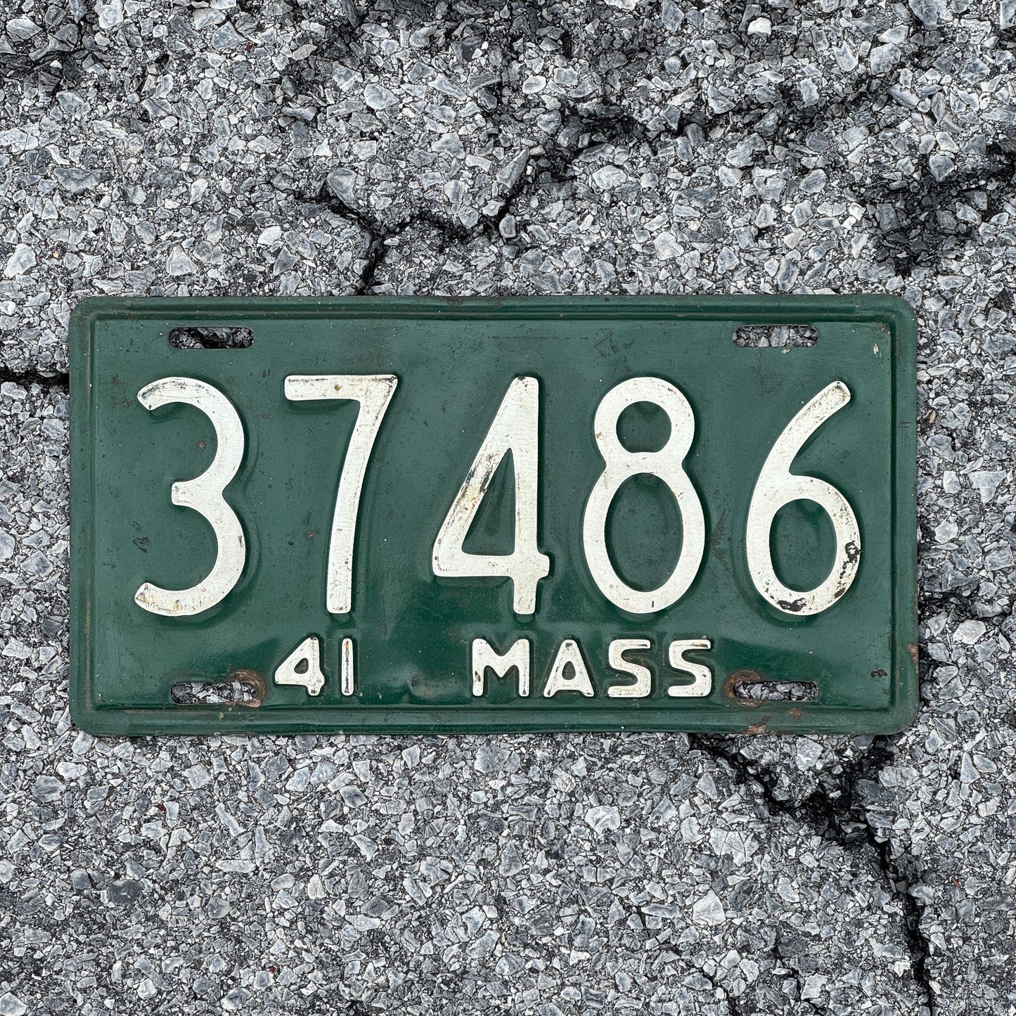 Photo of a 1941 Massachusetts License Plate Auto Tag Garage Decor Vintage 37486