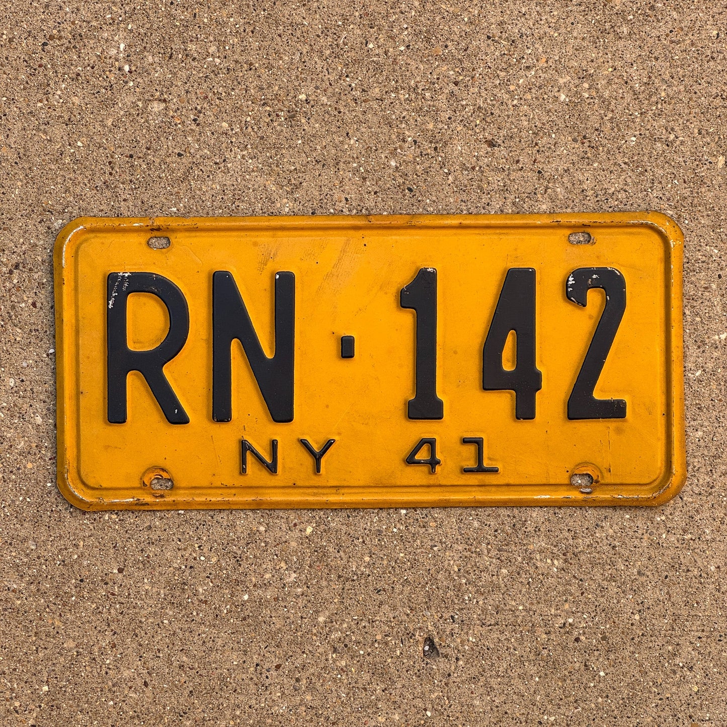 Photo of a 1941 New York License Plate Auto Tag Garage Decor Vintage RN 142