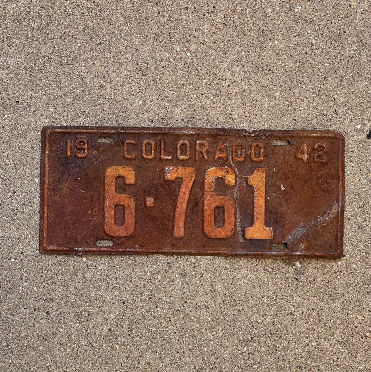 Photo of a 1942 Colorado License Plate Auto Tag Garage Decor 6761