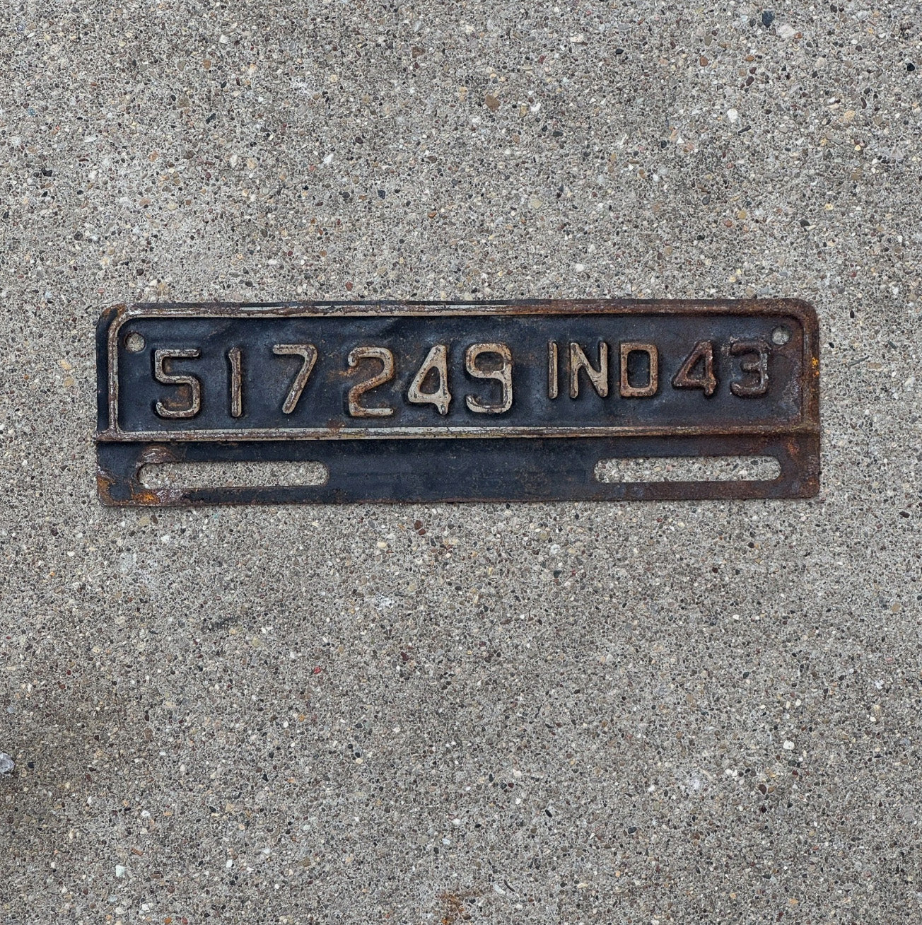 Photo of a 1943 Indiana TAB License Plate Auto Tag Garage Decor Vintage 517249