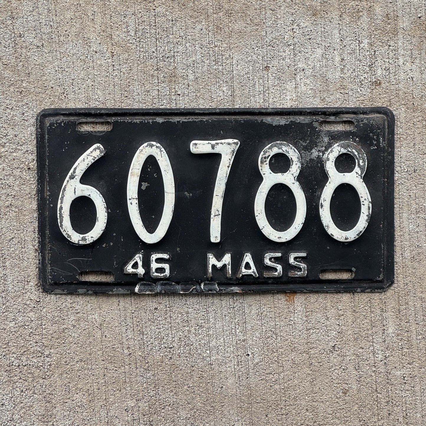 Photo of a 1946 Massachusetts License Plate Auto Tag Garage Decor Vintage 60788