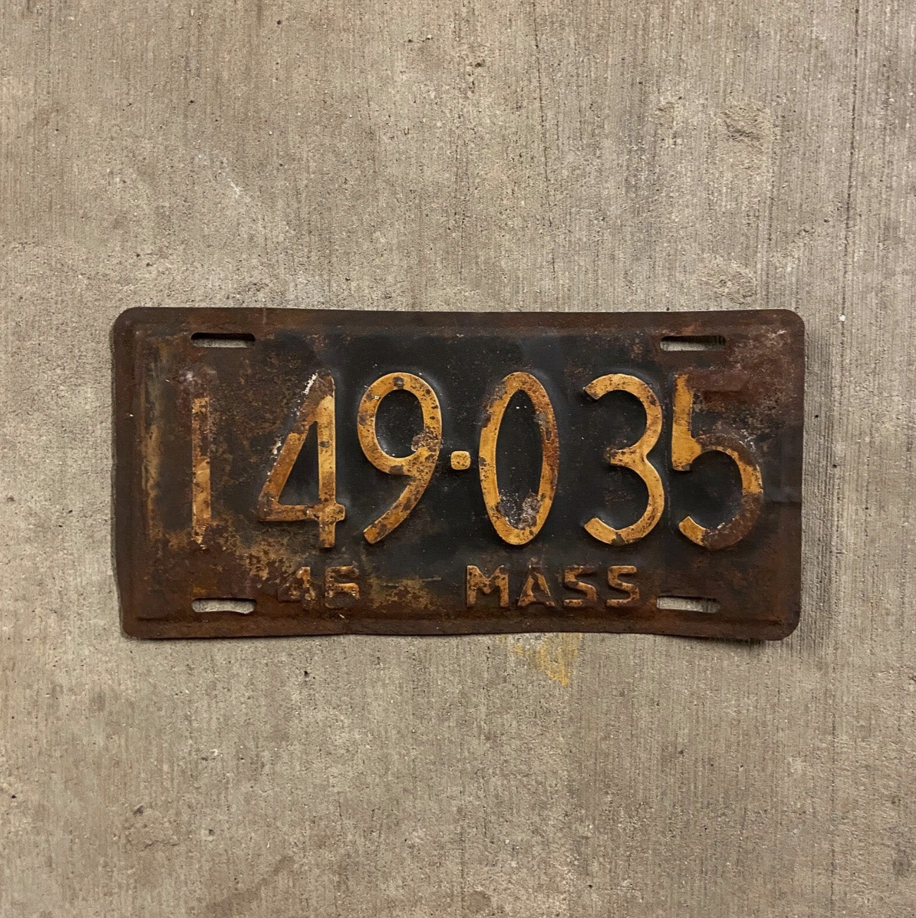 Photo of a 1946 Massachusetts License Plate Auto Tag Garage Decor Vintage Mass 149 035