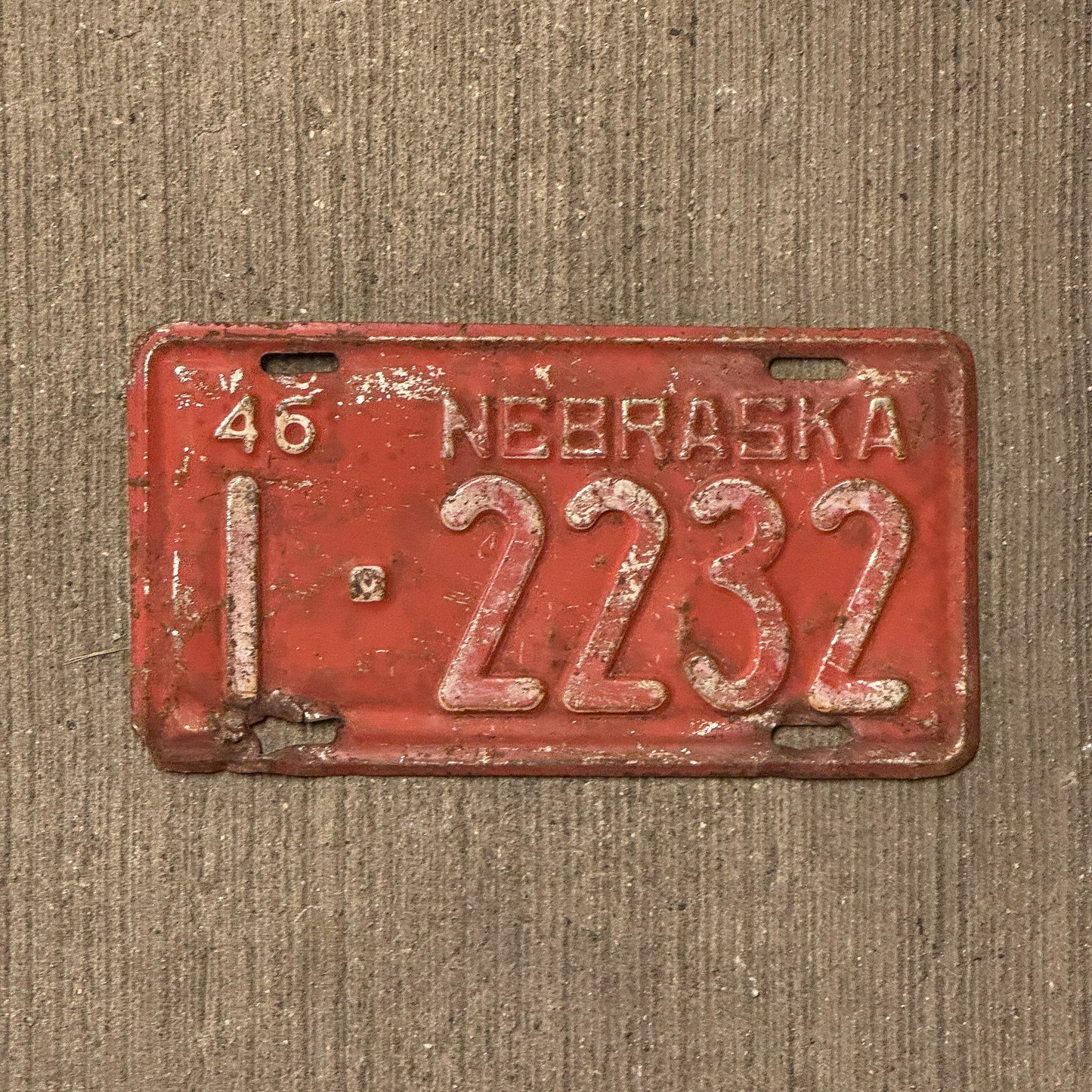Photo of a 1946 Nebraska License Plate Auto Tag Garage Decor Vintage 1 2232
