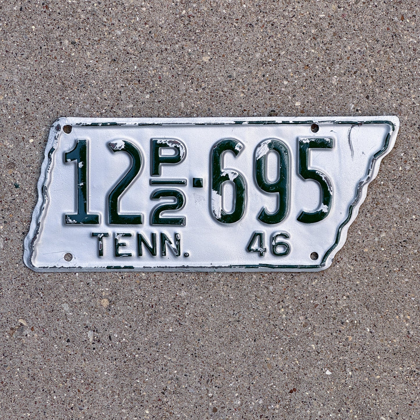 Photo of a 1946 Tennessee Truck License Plate Auto Tag Garage Decor Vintage State Shape 12 P2 695