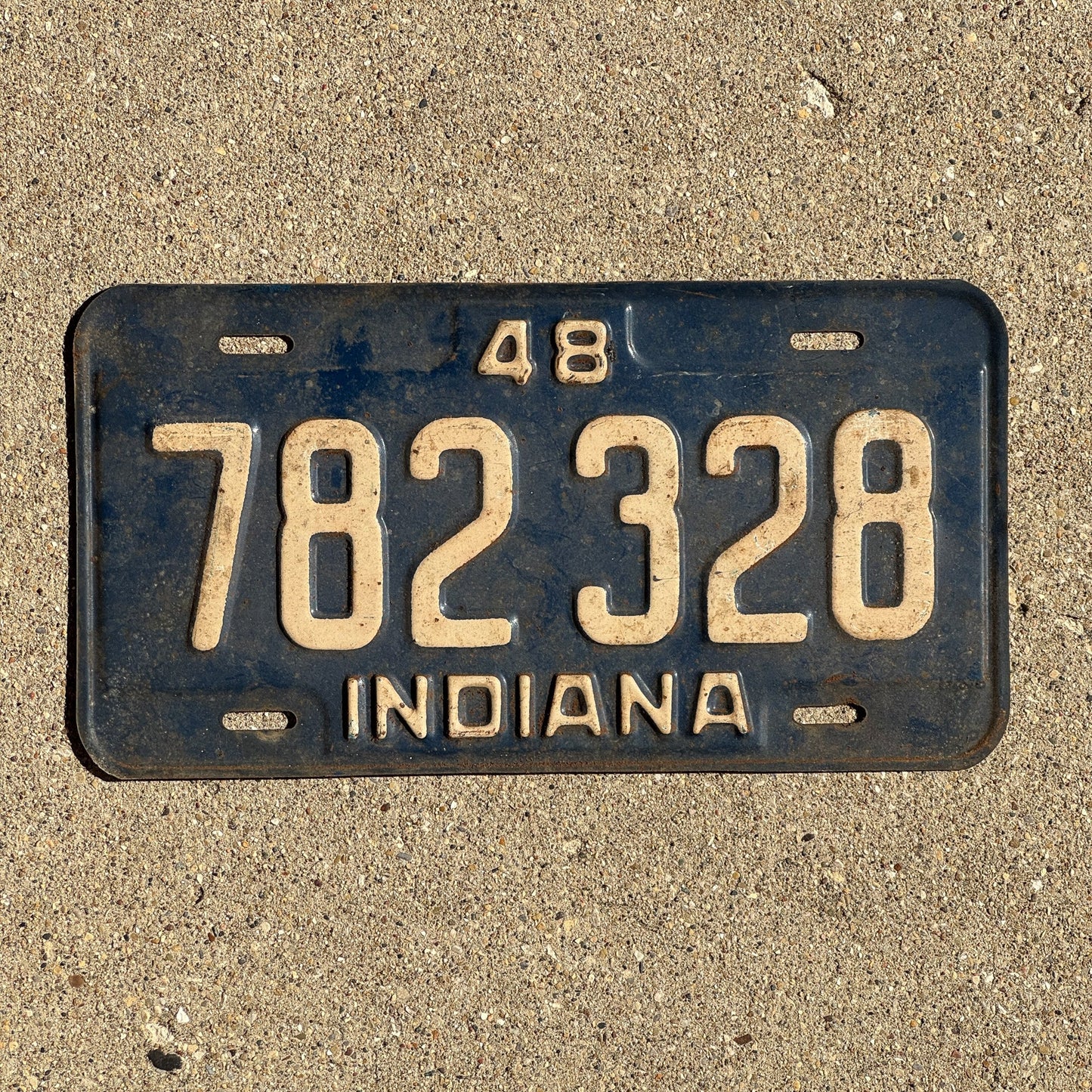 Photo of a 1948 Indiana License Plate Auto Tag Garage Decor Vintage 782 328