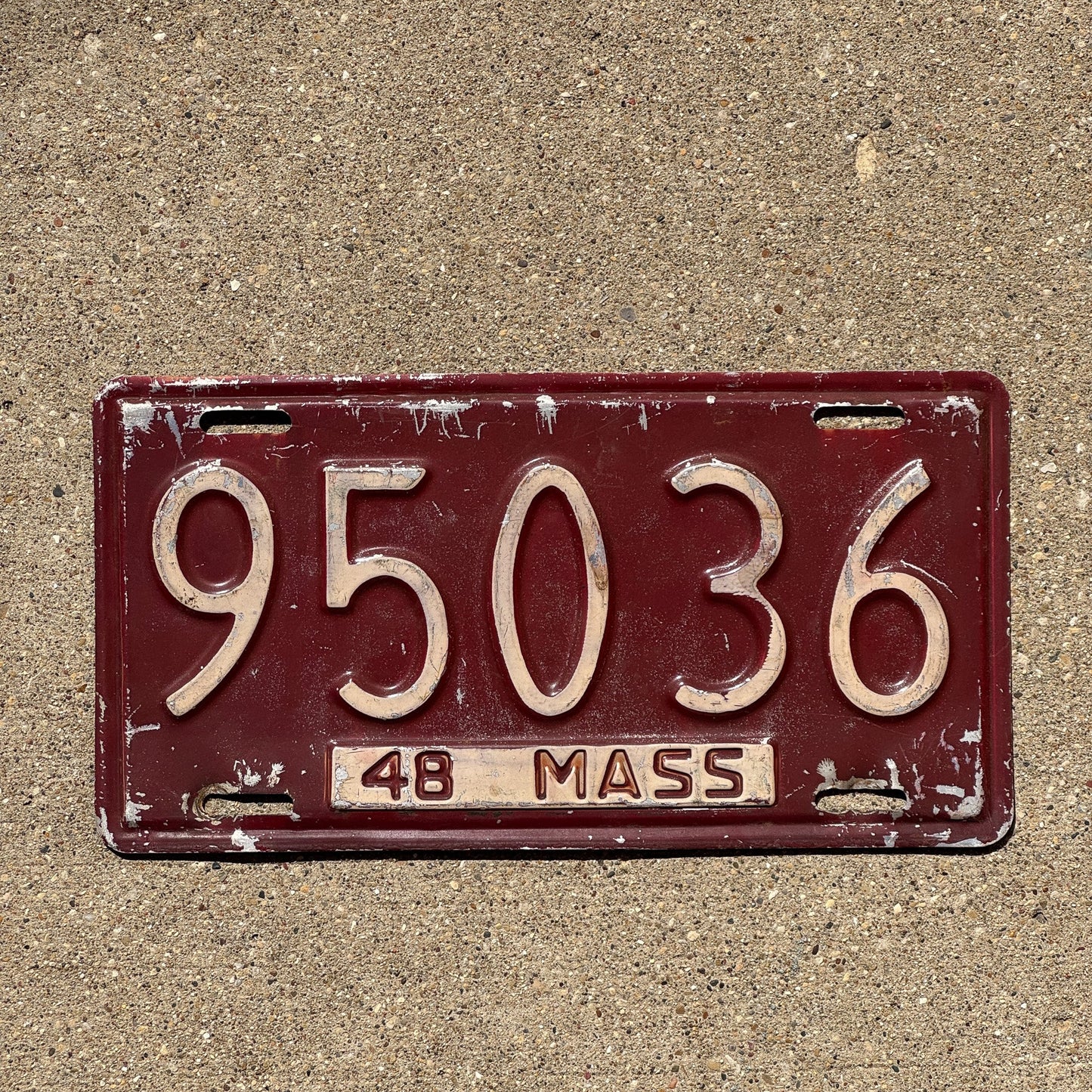 Photo of a 1948 Massachusetts License Plate Auto Tag Garage Decor Vintage 95036