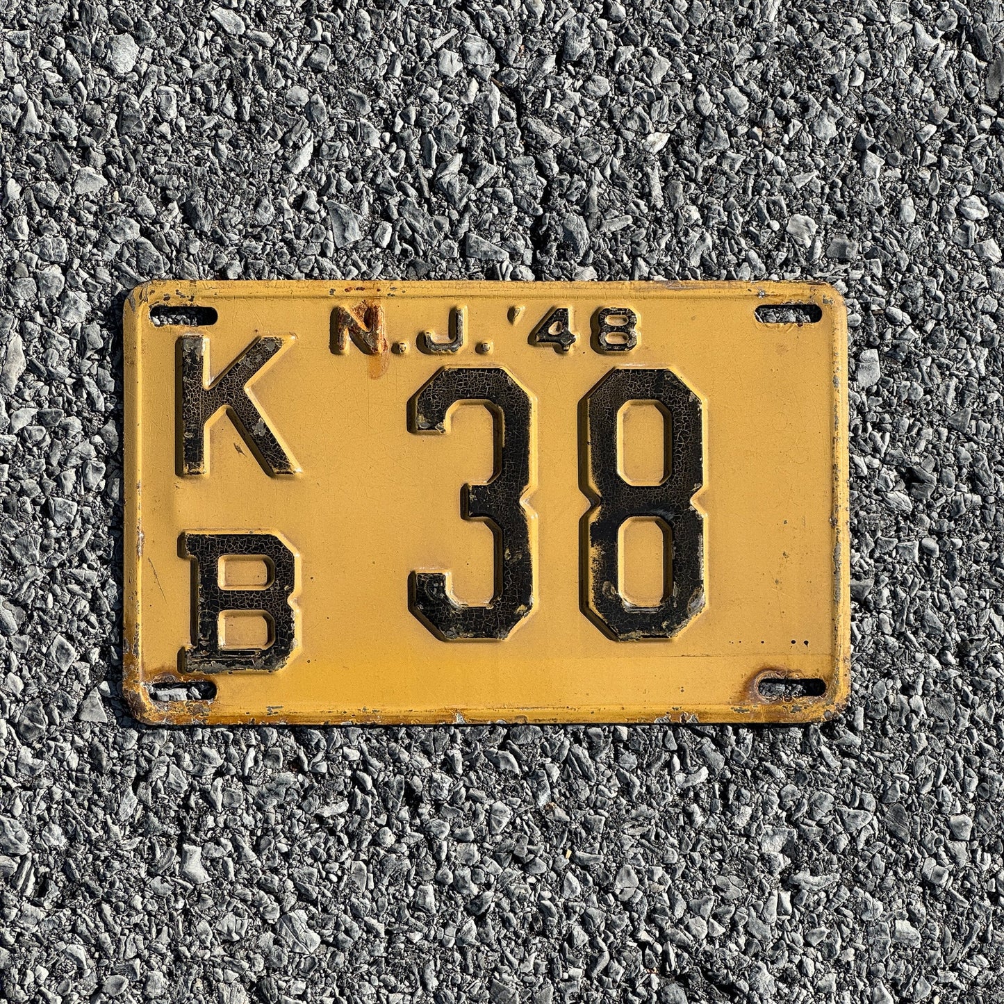 Photo of a 1948 New Jersey License Plate Auto Tag Garage Decor Vintage Middlesex County KB38