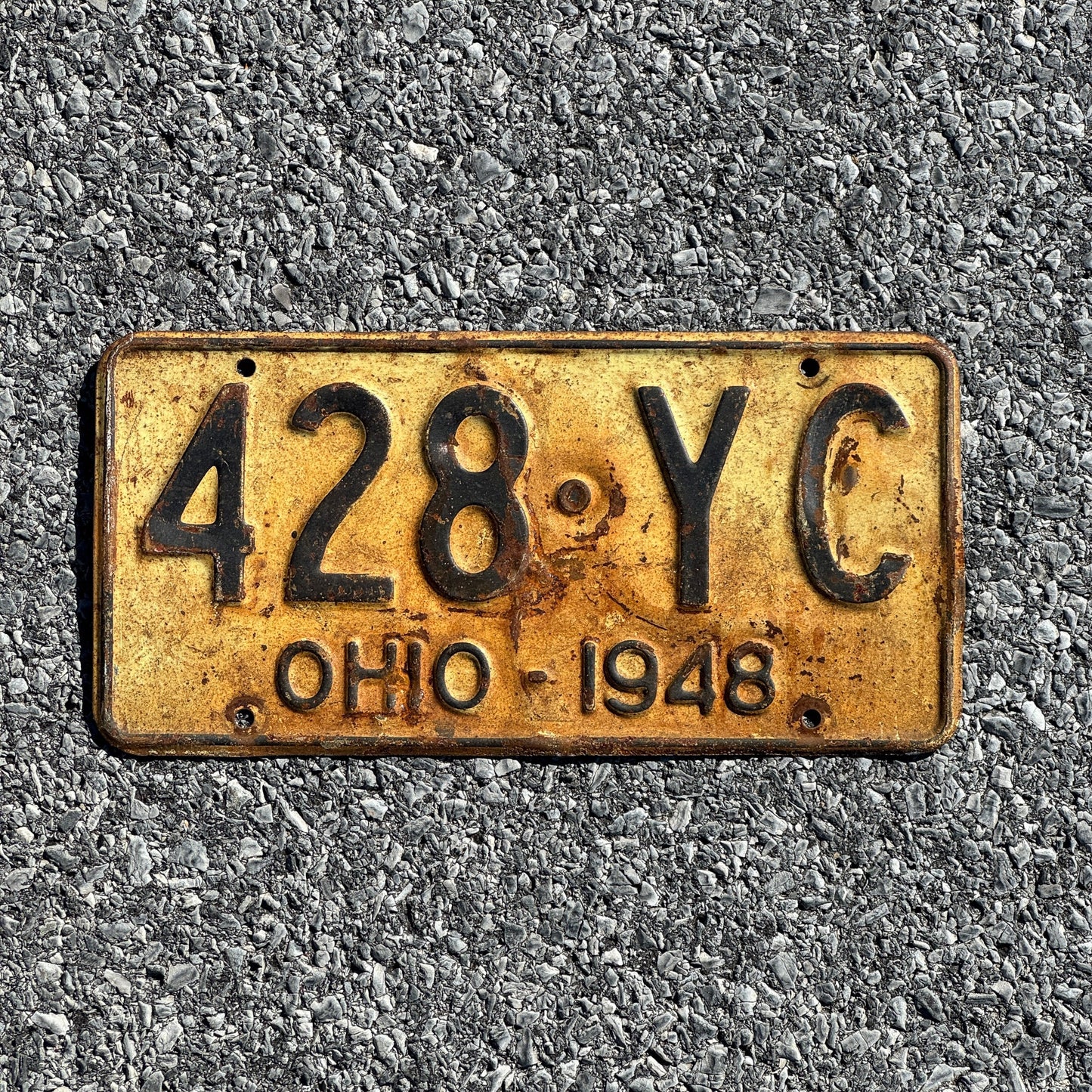 Photo of a 1948 Ohio License Plate Auto Tag 1 Garage Decor 428 YC
