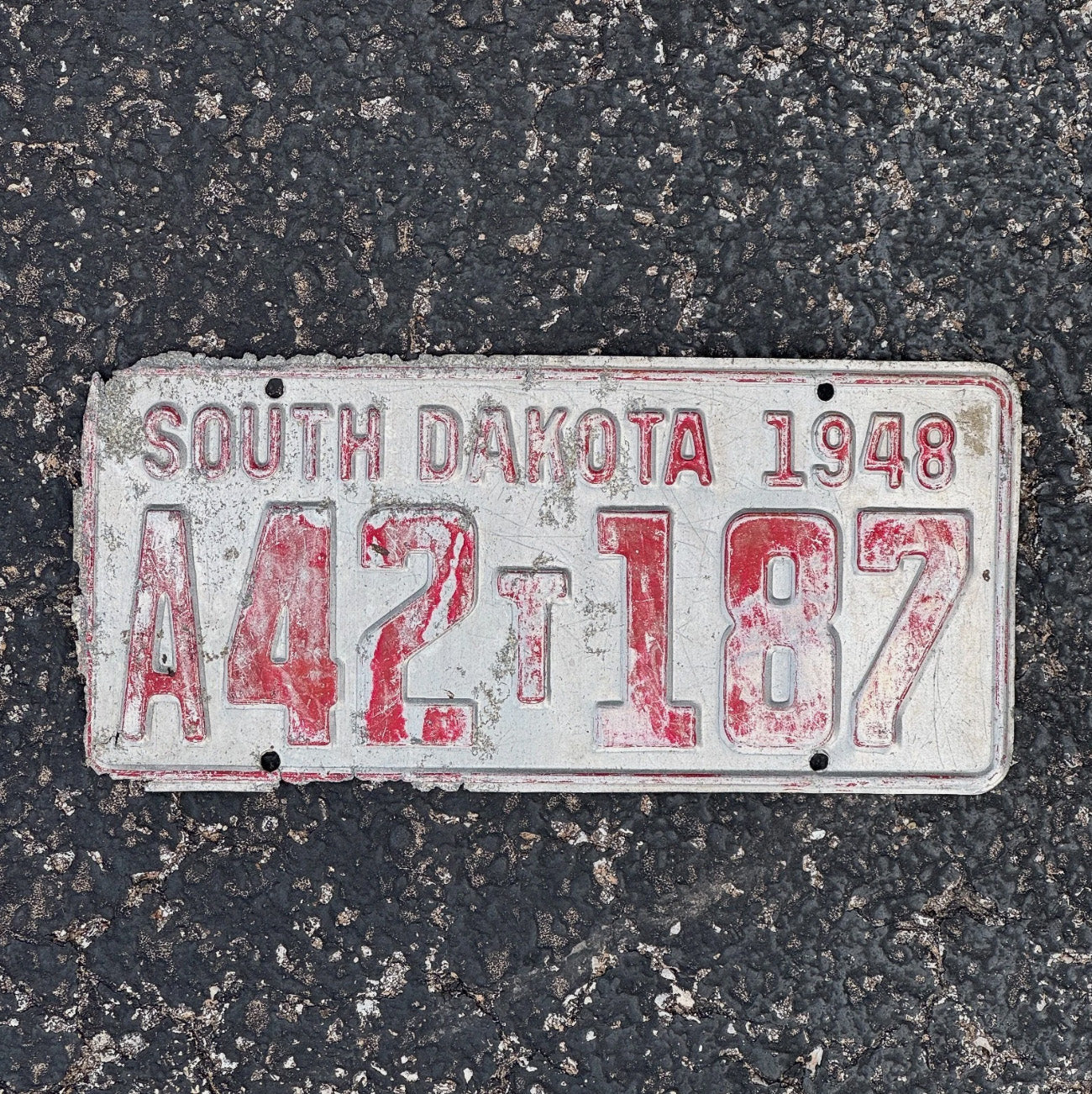 Photo of a 1948 South Dakota License Plate Auto Tag Garage Decor Vintage A 42187